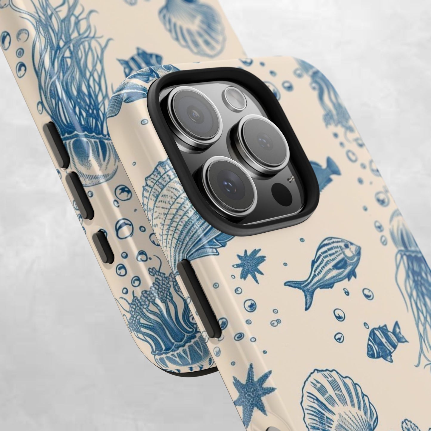 Ocean Blue Marine Pattern Tough Phone Case