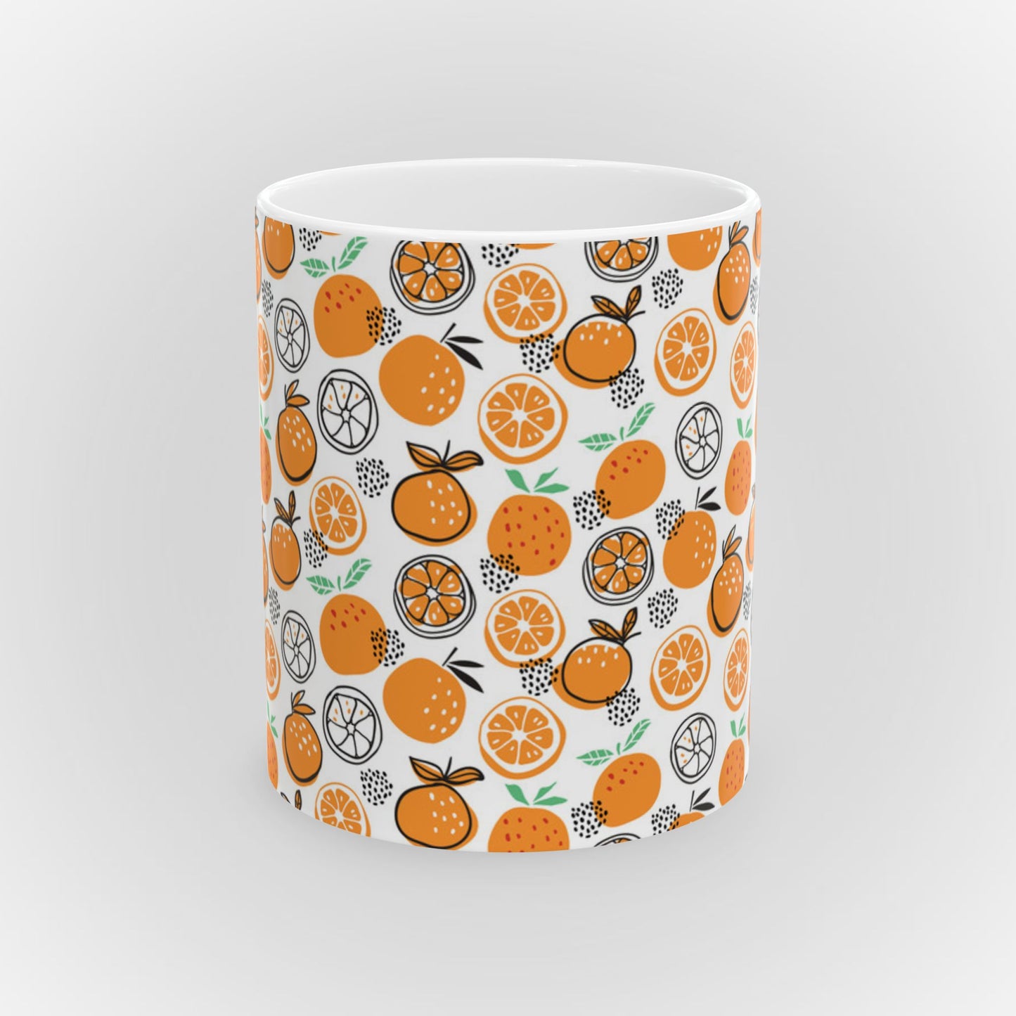 Citrus Patterned Ceramic Mug - Perfect for Summer Sips!