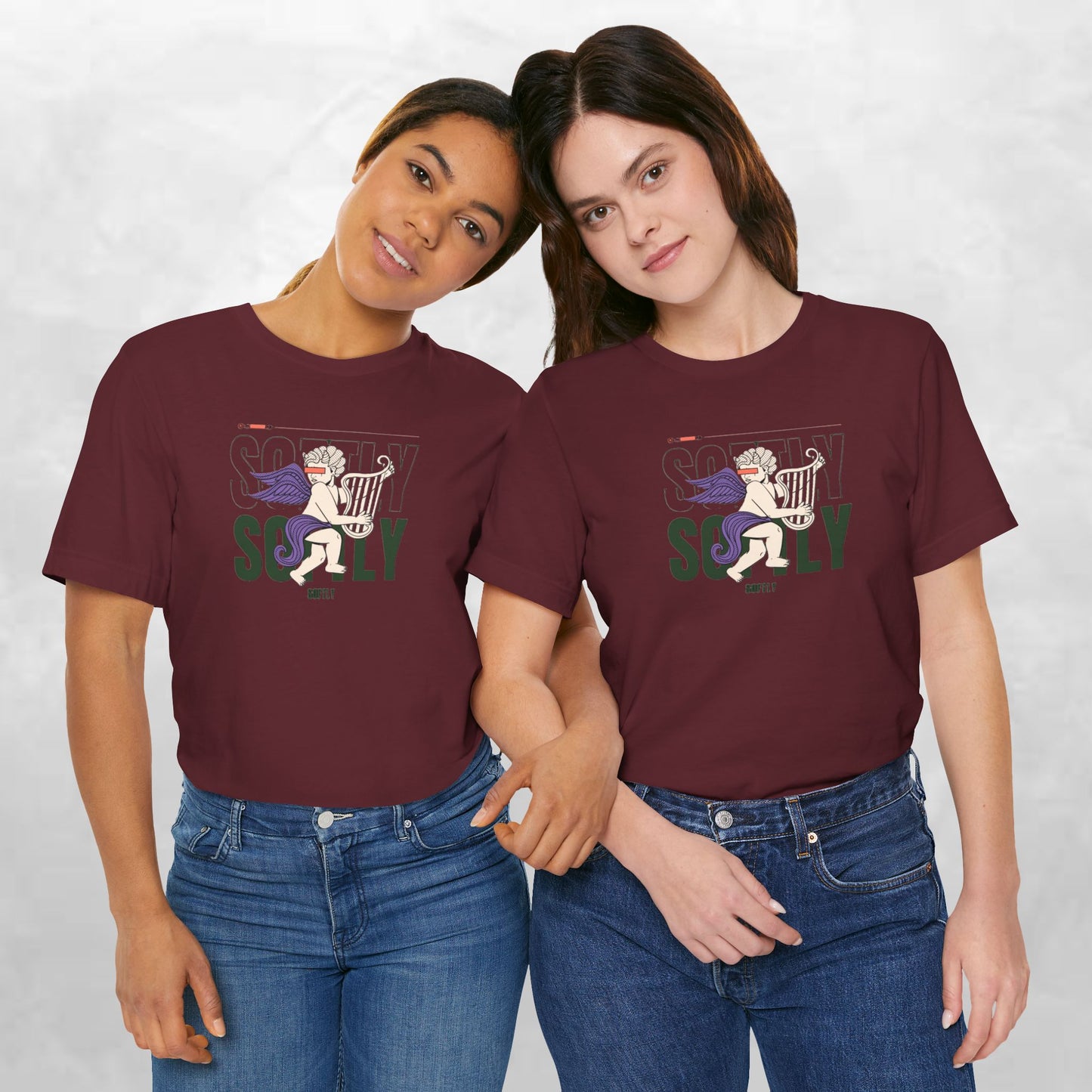 Unisex Short Sleeve Tee with Harp Design, Casual Tee, Gift for Music Lovers, Summer Wear, Concert Outfit, Friendship Tee