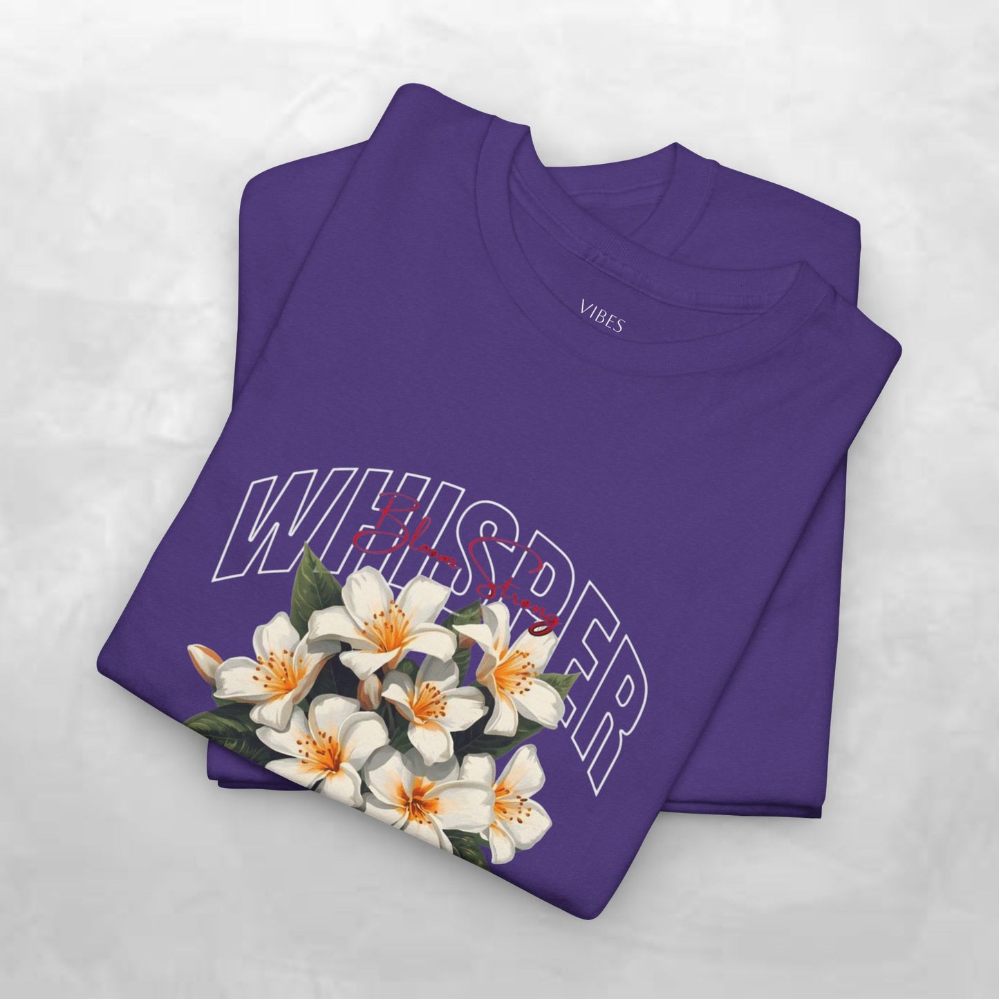 Floral "Whisper Flower" Graphic Tee — Vintage Plumeria Blossom Shirt