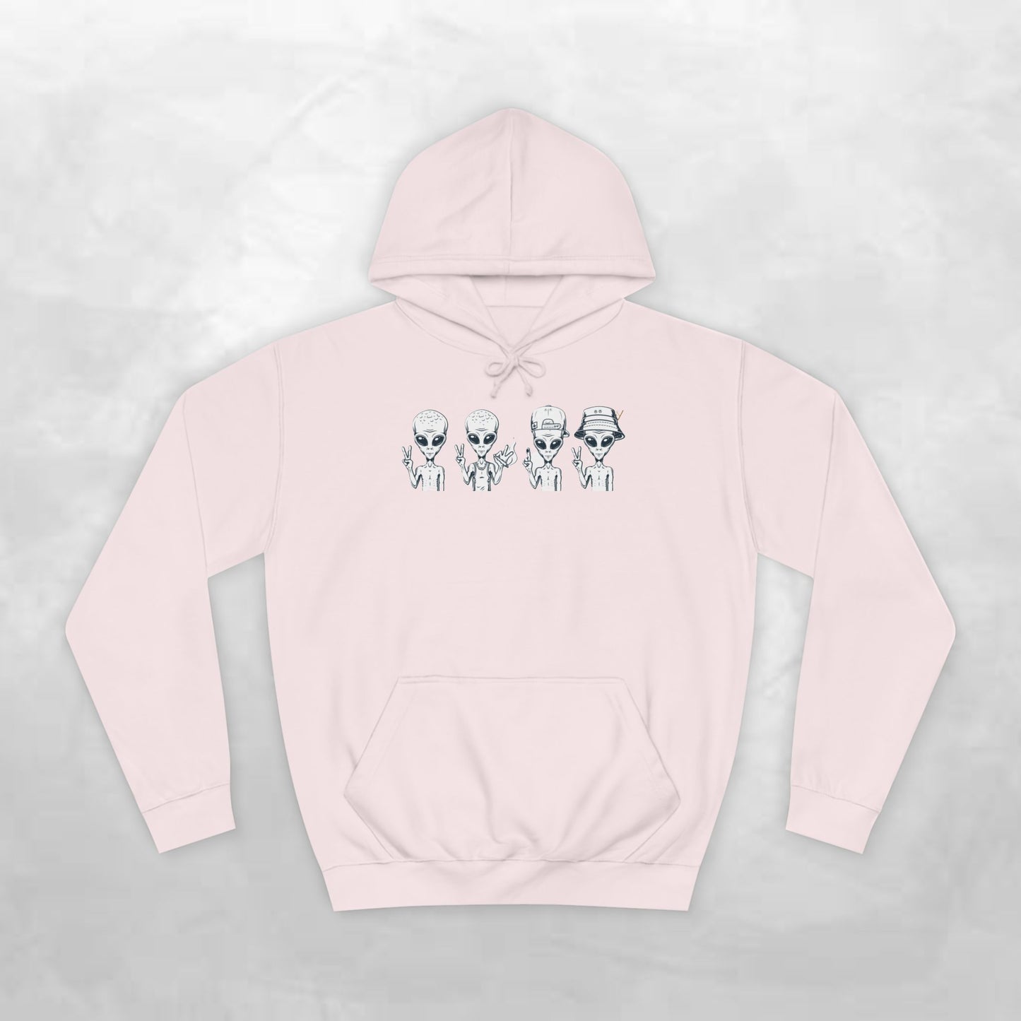 Retro Alien College Hoodie - Unisex Warm Sweatshirt for Campus Style