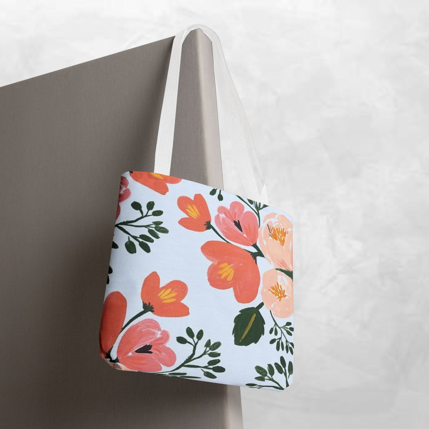 Floral Tote Bag, Stylish Shopping Bag, Eco-Friendly Tote, Beach Bag, Gift for Her, Spring Accessory