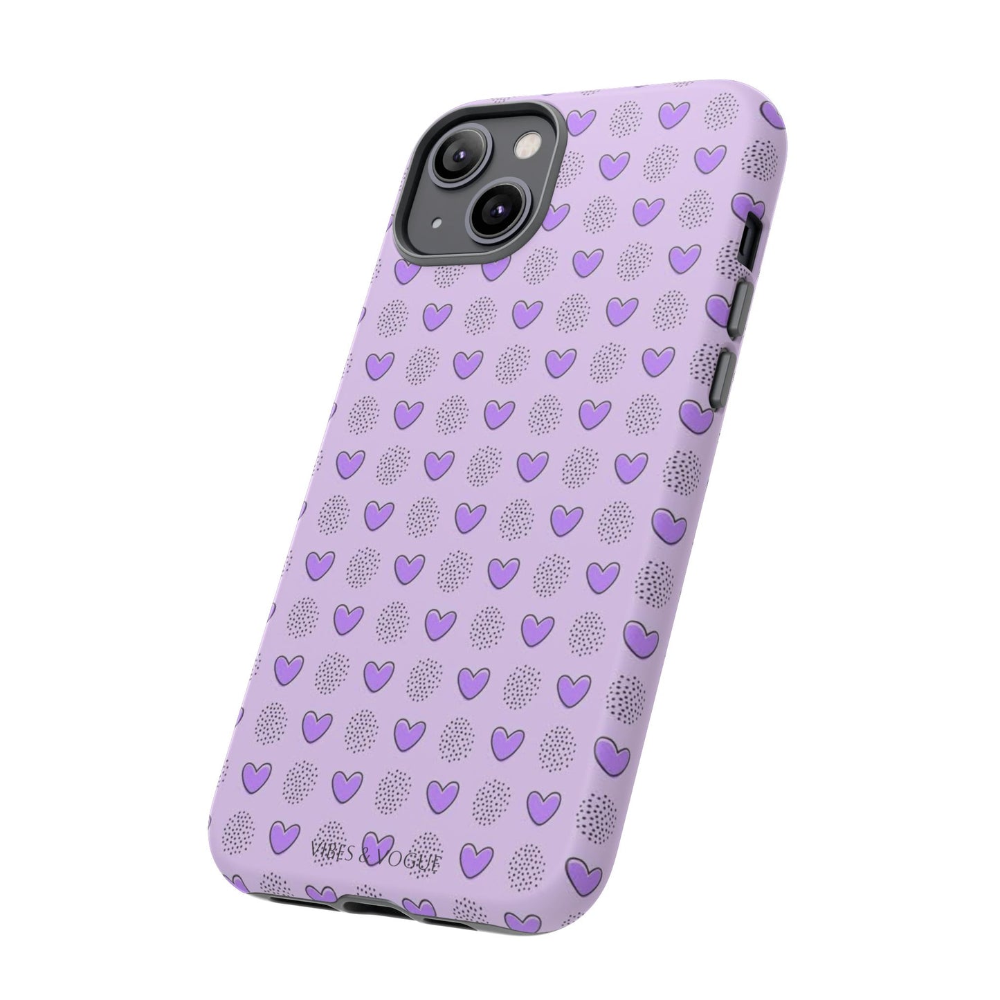 Purple Heart Pattern Phone Case - Tough Cases for a Stylish & Protective Vibe