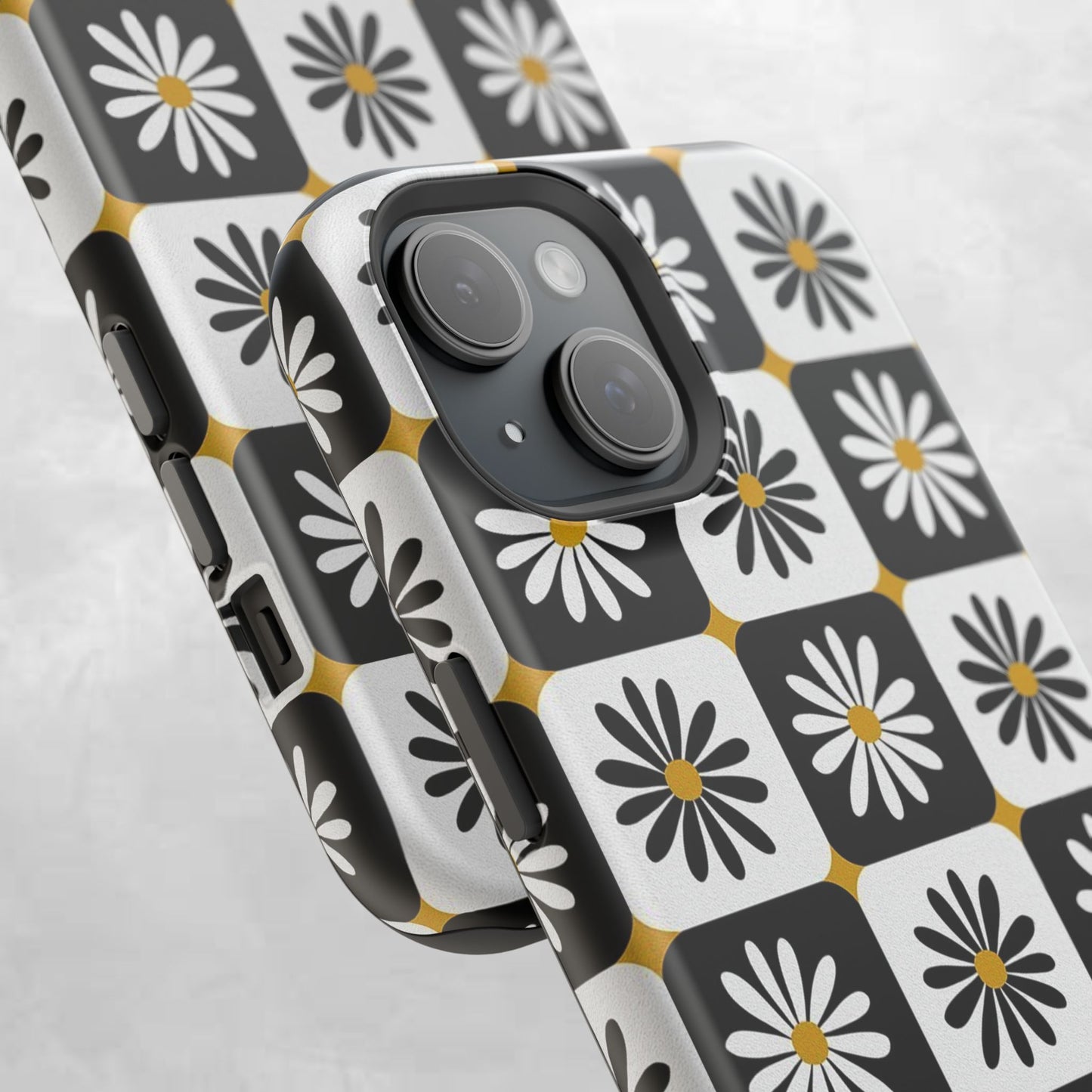 Retro Daisy Magnetic Tough Case - Stylish Protection for Your Phone