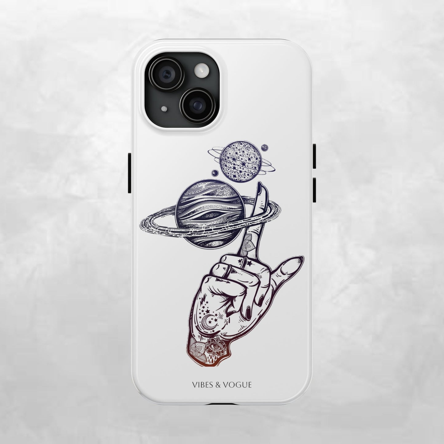 Cosmic Tattoo Phone Case, Unique Galaxy Cell Phone Cover, Gift for Astronomers, Trendy Space Phone Protector, Birthday and Holiday Gift