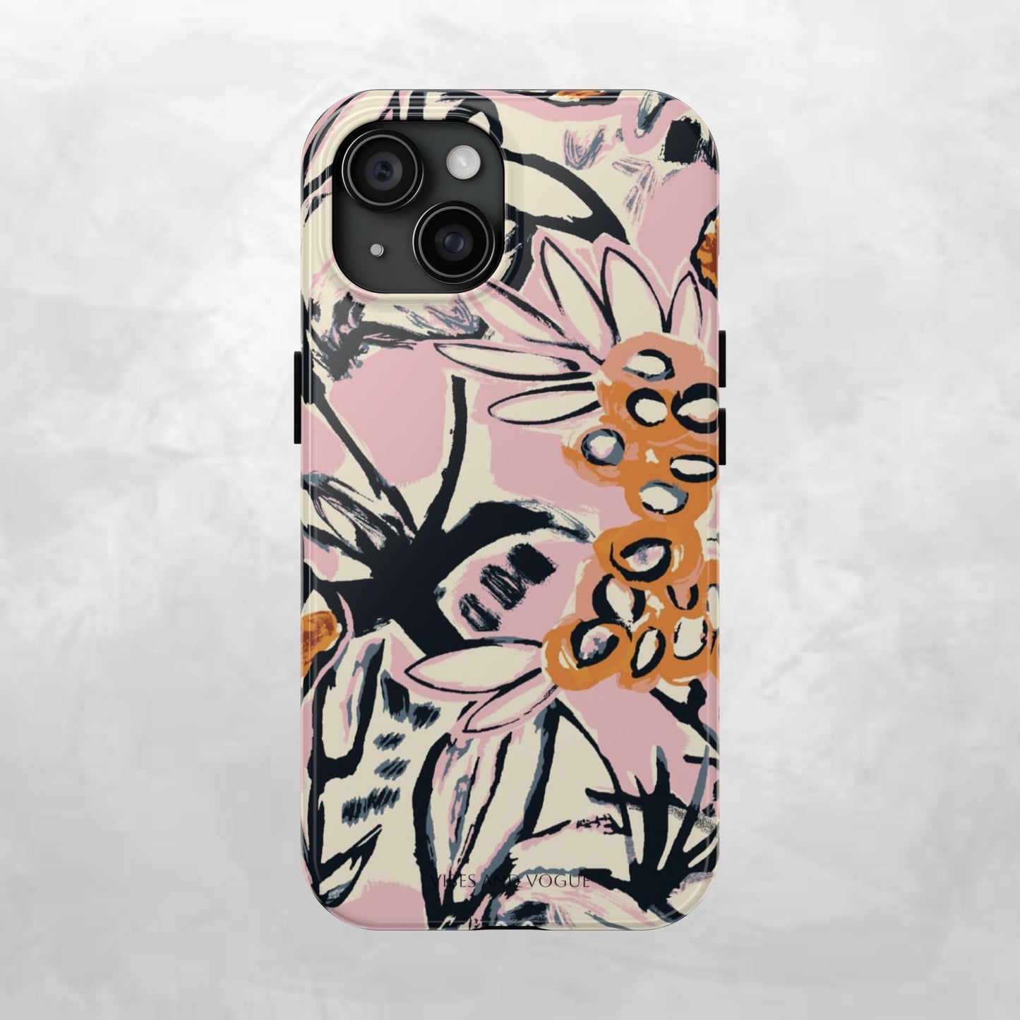 Purple Ocean Creatures Tough Phone Case — Jellyfish, Turtle & Floral Protective Cover