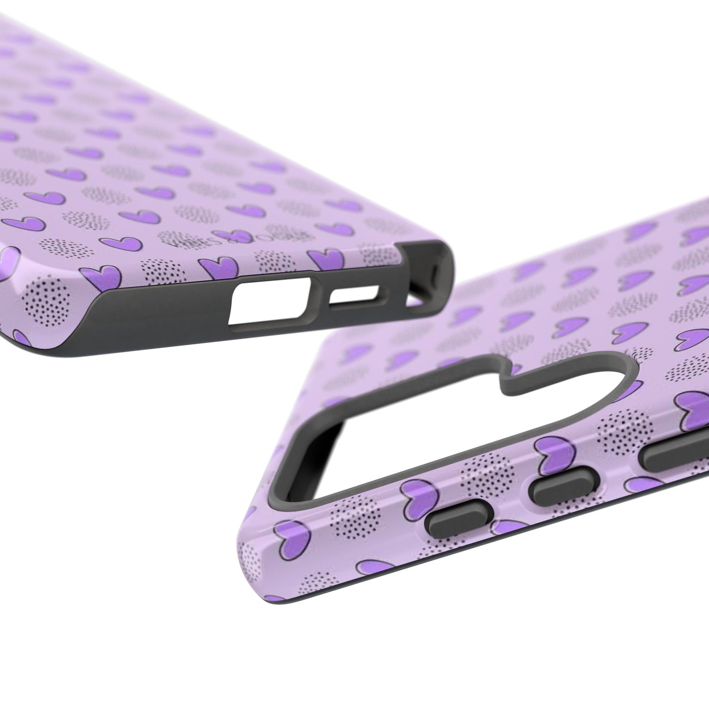 Purple Heart Pattern Phone Case - Tough Cases for a Stylish & Protective Vibe