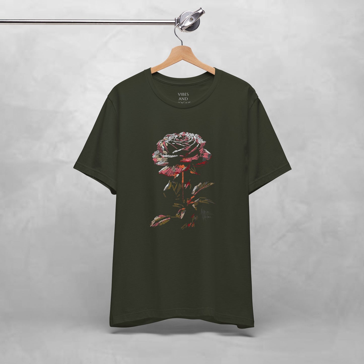 Vintage Rose Tee — Dark Floral Graphic T-Shirt