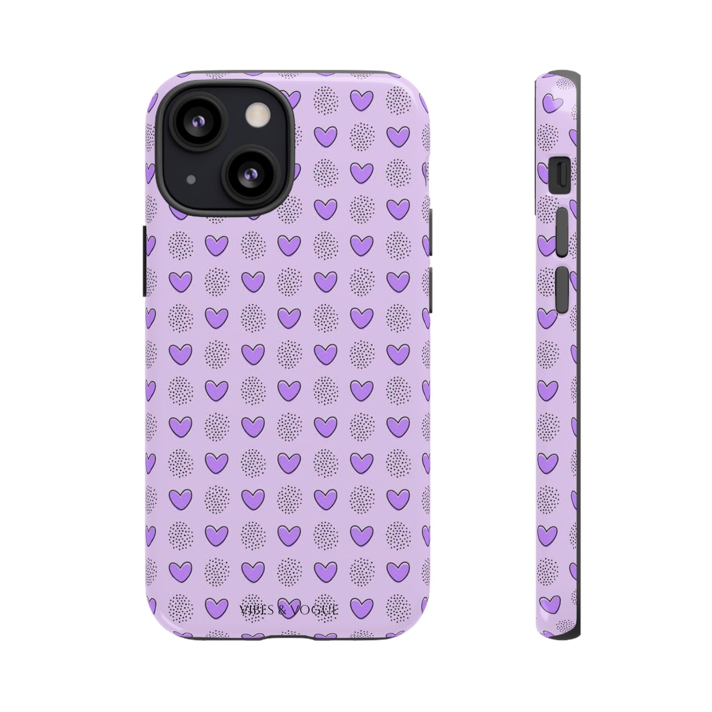 Purple Heart Pattern Phone Case - Tough Cases for a Stylish & Protective Vibe