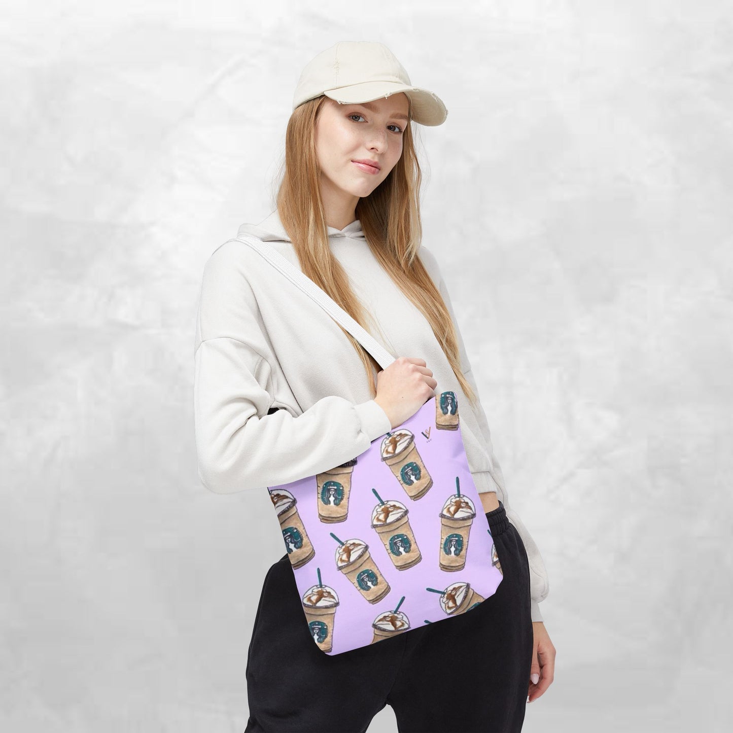 Starbucks Frappuccino Tote Bag, Coffee Lover's Shopping Bag, Perfect for Gift, Reusable Grocery Bag, Cute Beach Bag, Eco-Friendly Tote