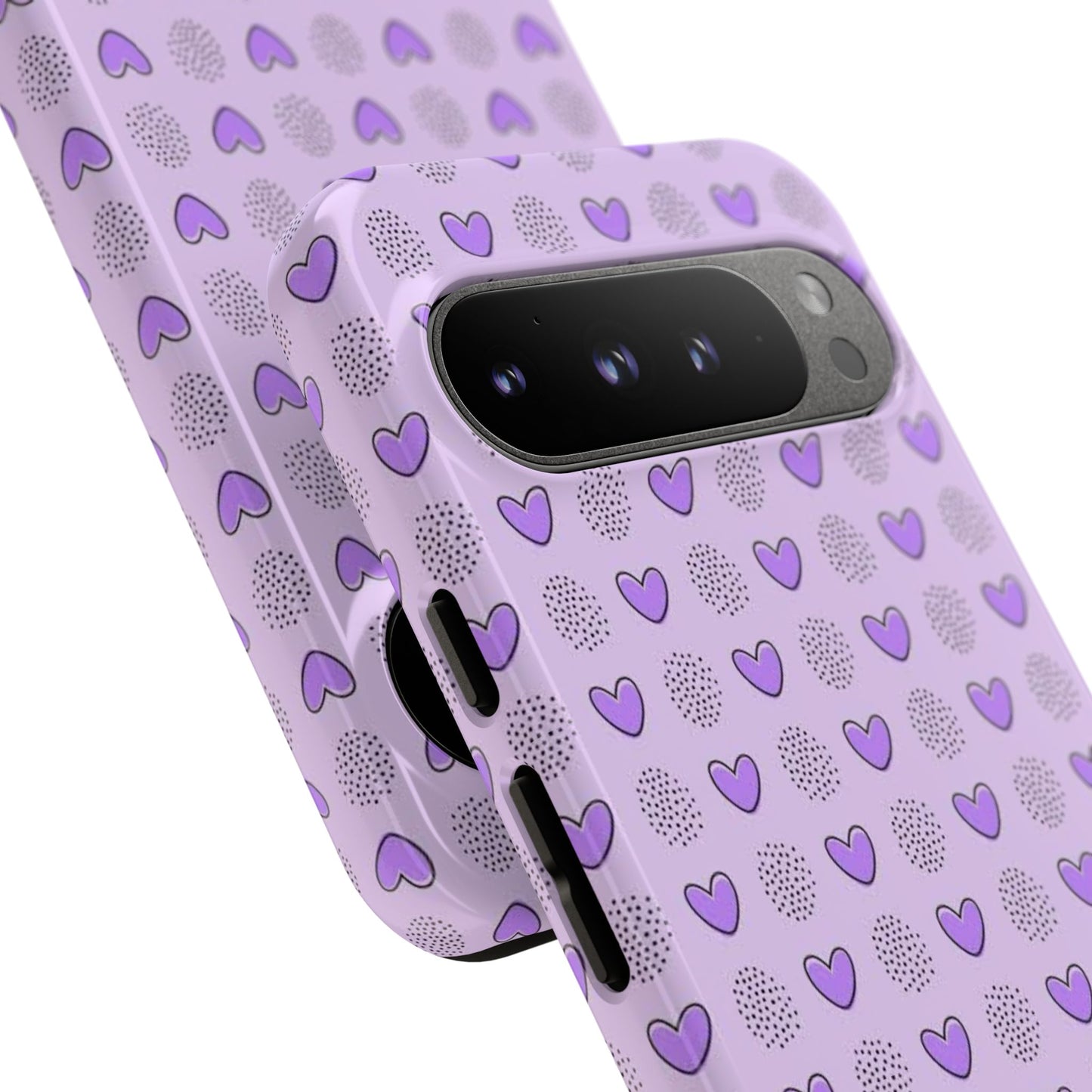 Purple Heart Pattern Phone Case - Tough Cases for a Stylish & Protective Vibe