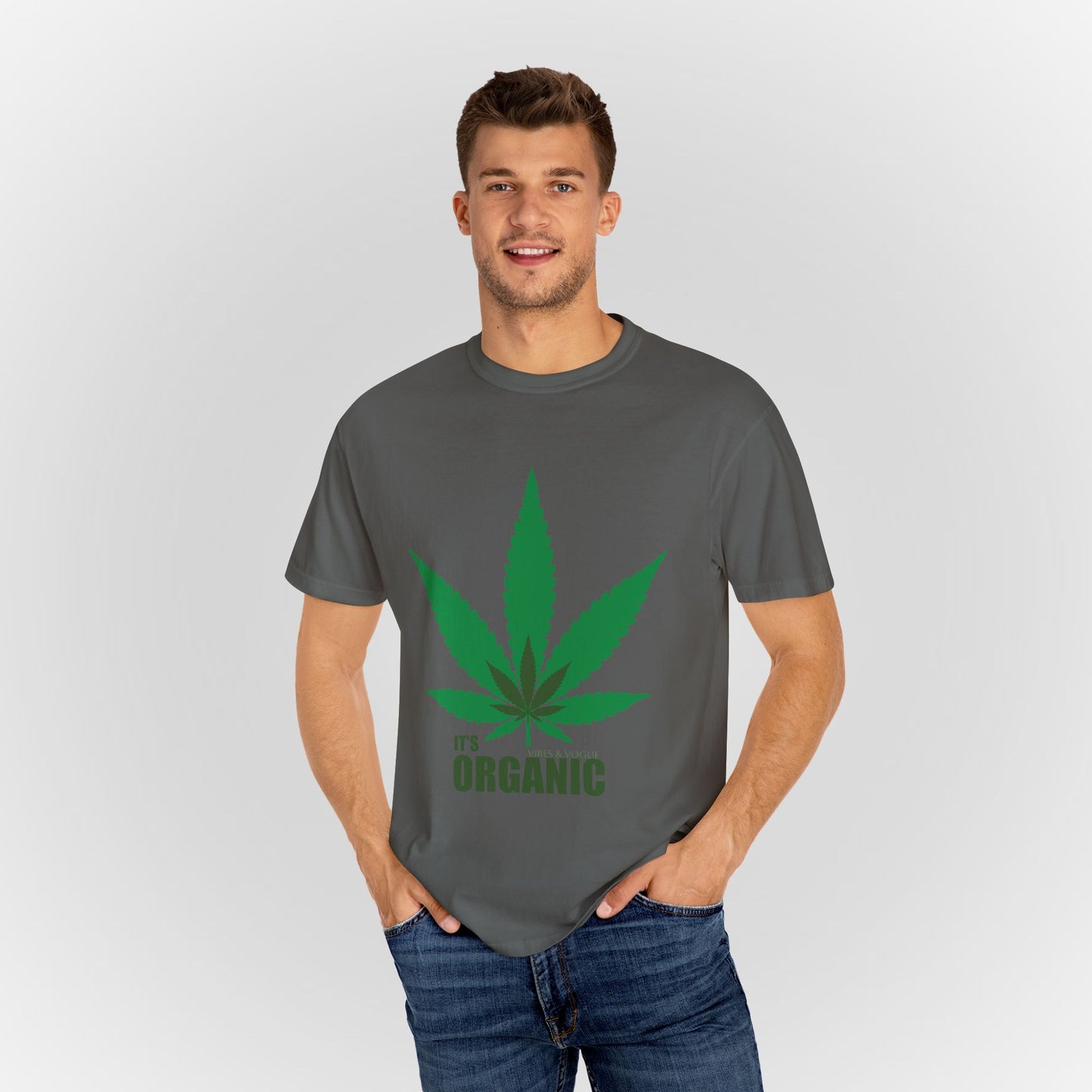 Organic Cannabis Leaf Unisex T-Shirt | Eco-Friendly Apparel for Green Living