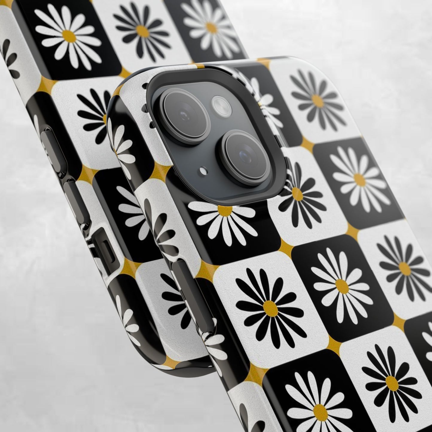 Retro Daisy Magnetic Tough Case - Stylish Protection for Your Phone