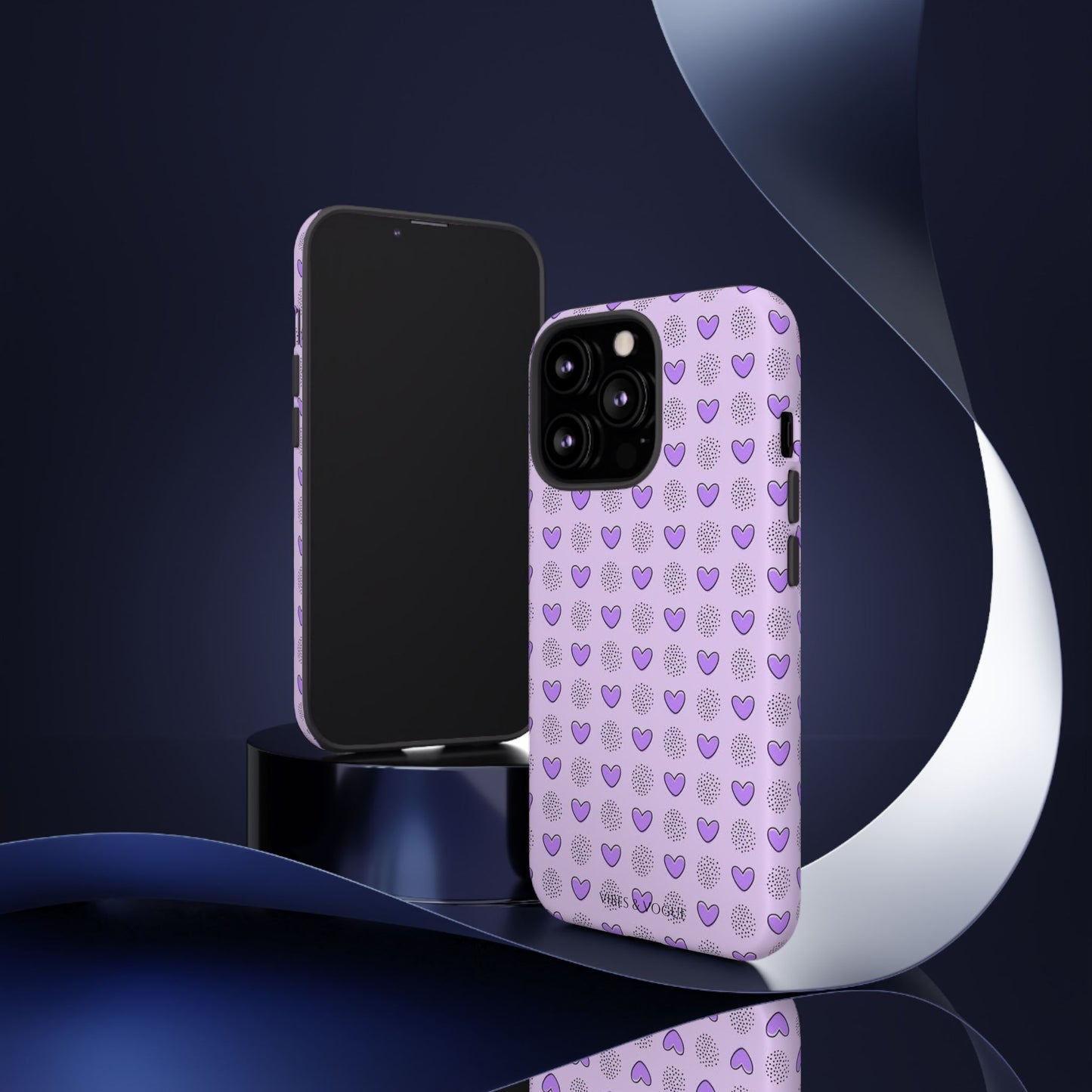 Purple Heart Pattern Phone Case - Tough Cases for a Stylish & Protective Vibe