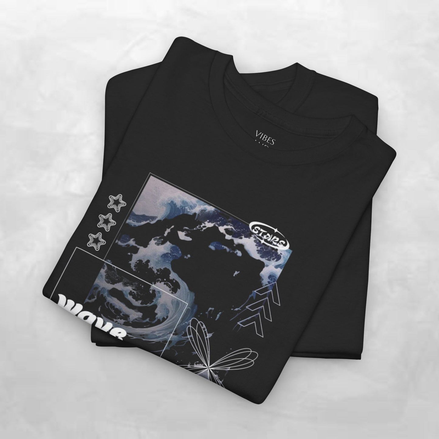 Wave Graphic Tee — Retro Surf Collage T-Shirt
