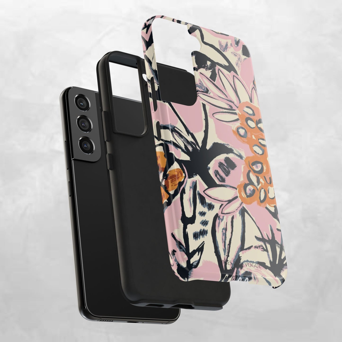 Purple Ocean Creatures Tough Phone Case — Jellyfish, Turtle & Floral Protective Cover