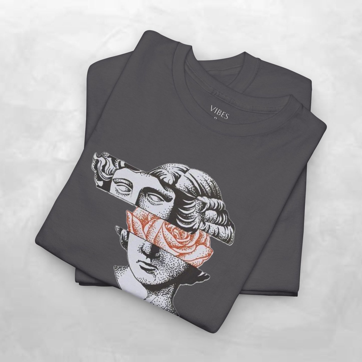 Artistic Unisex Heavy Cotton Tee – Abstract Face Design