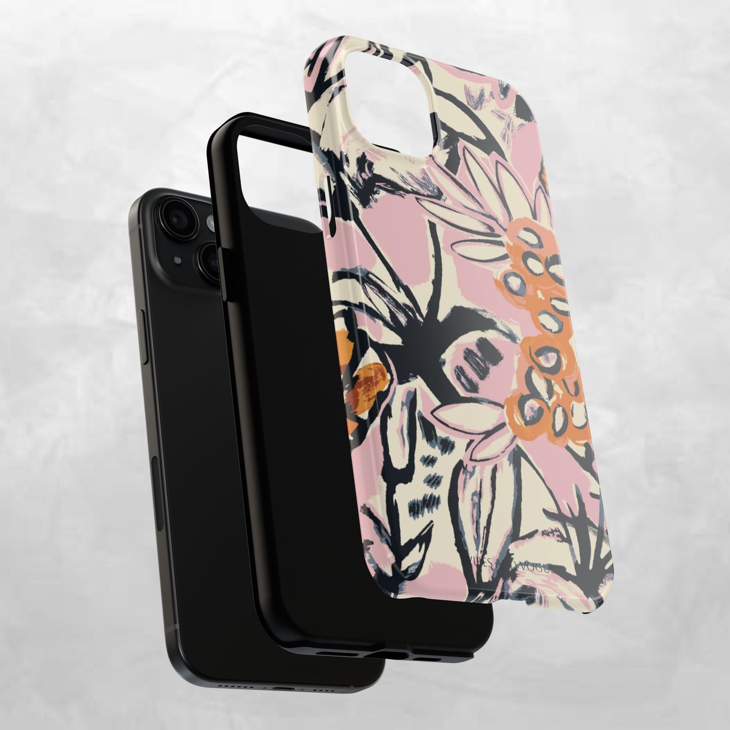 Purple Ocean Creatures Tough Phone Case — Jellyfish, Turtle & Floral Protective Cover