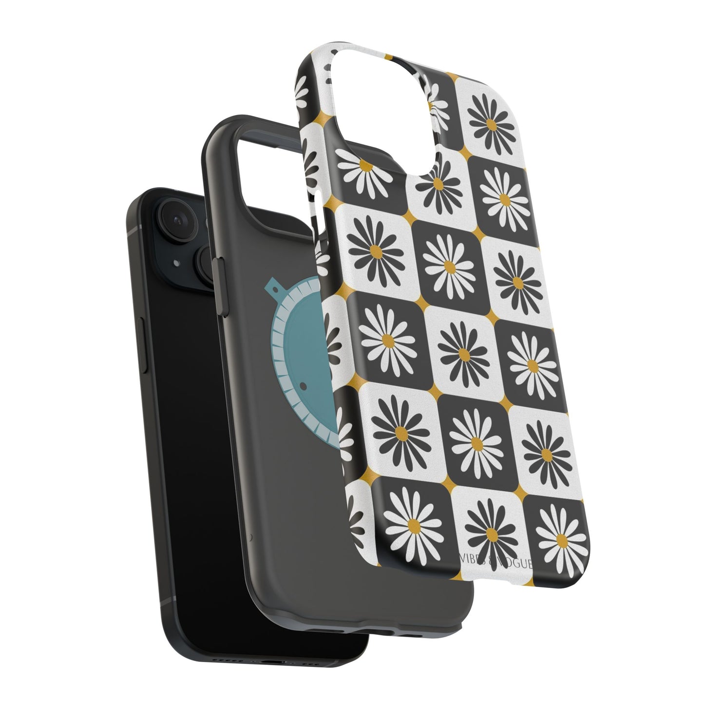 Retro Daisy Magnetic Tough Case - Stylish Protection for Your Phone