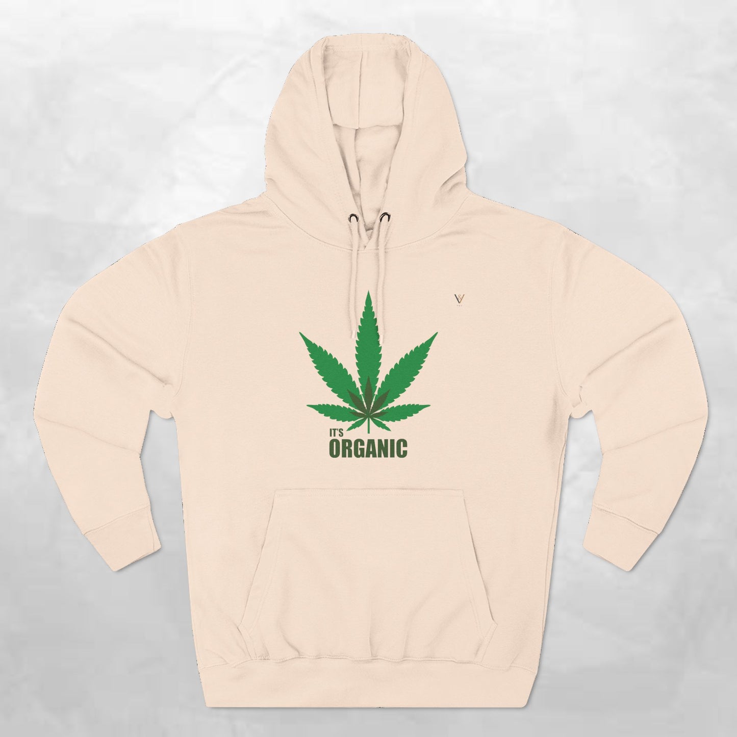 Organic Hemp Leaf Fleece Hoodie - Eco-Friendly Cannabis Apparel