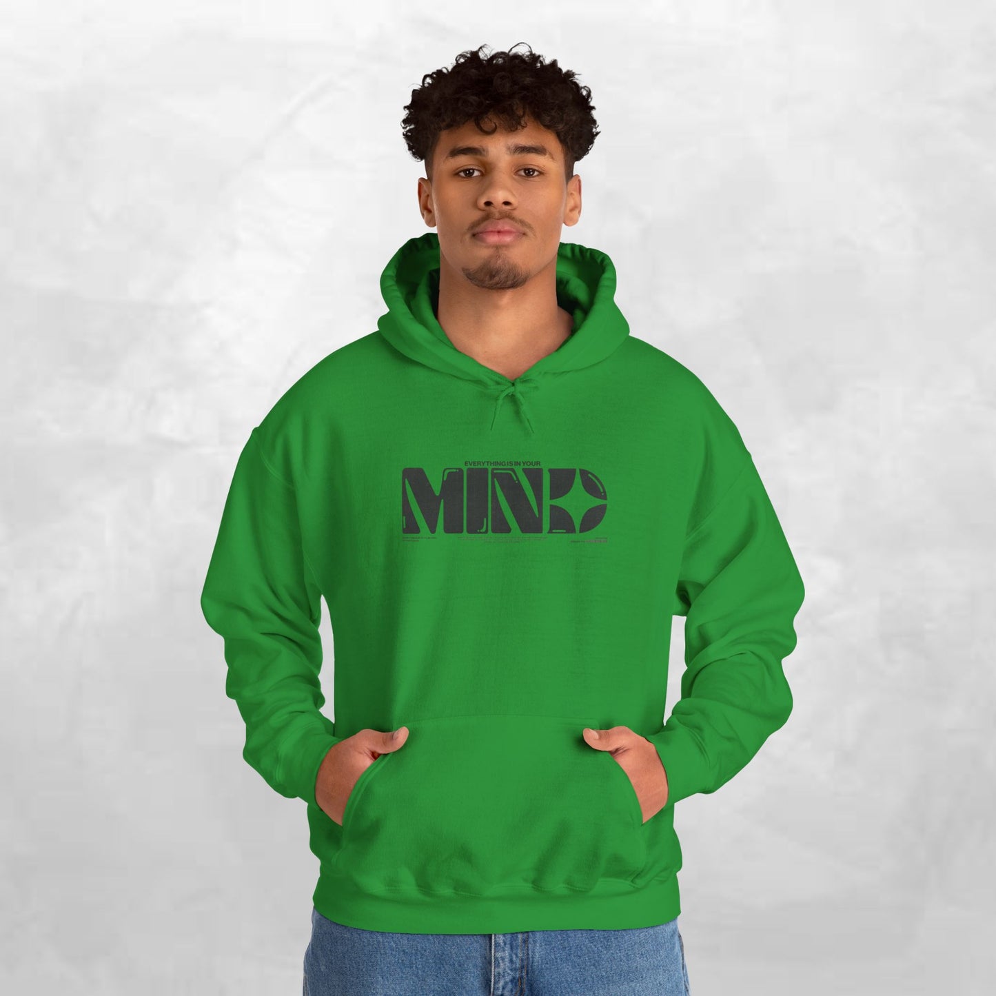 Mind Logo Hoodie — Minimalist Black Typography Pullover