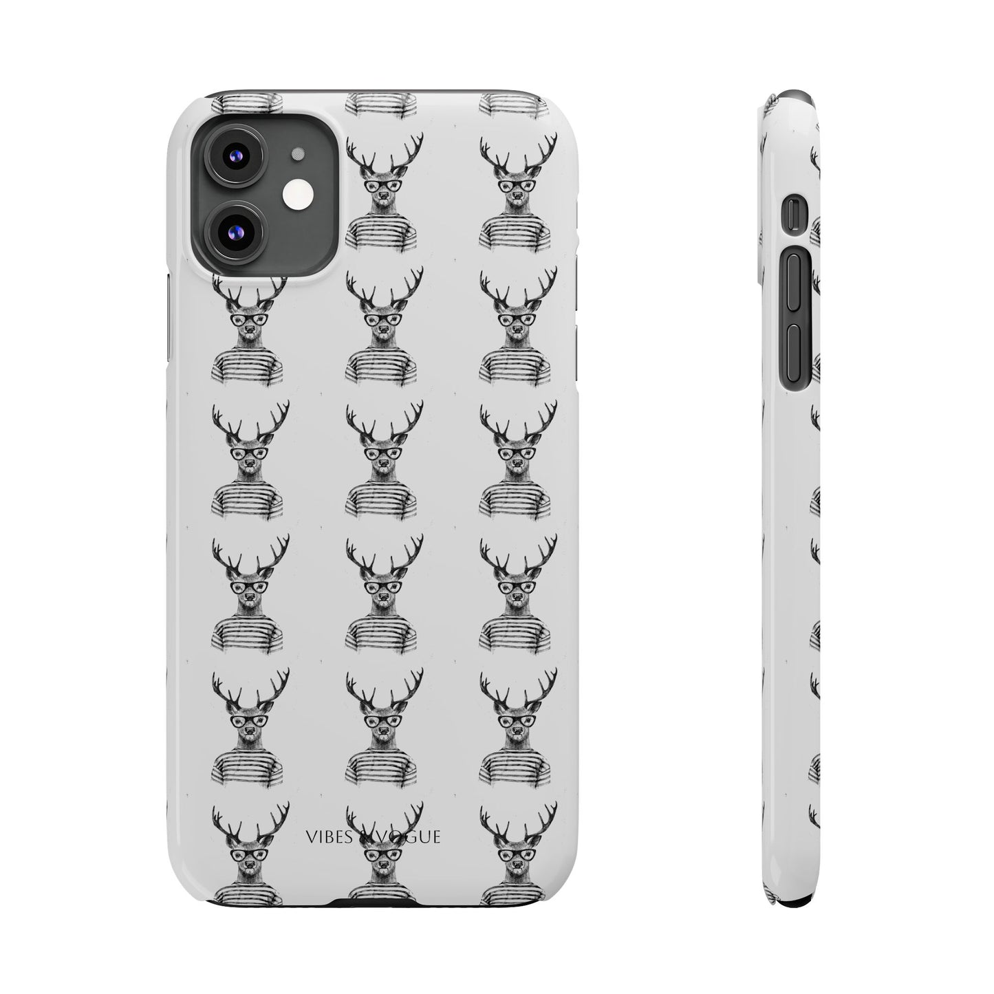 Stylish Slim Phone Case with Cool Stag Design