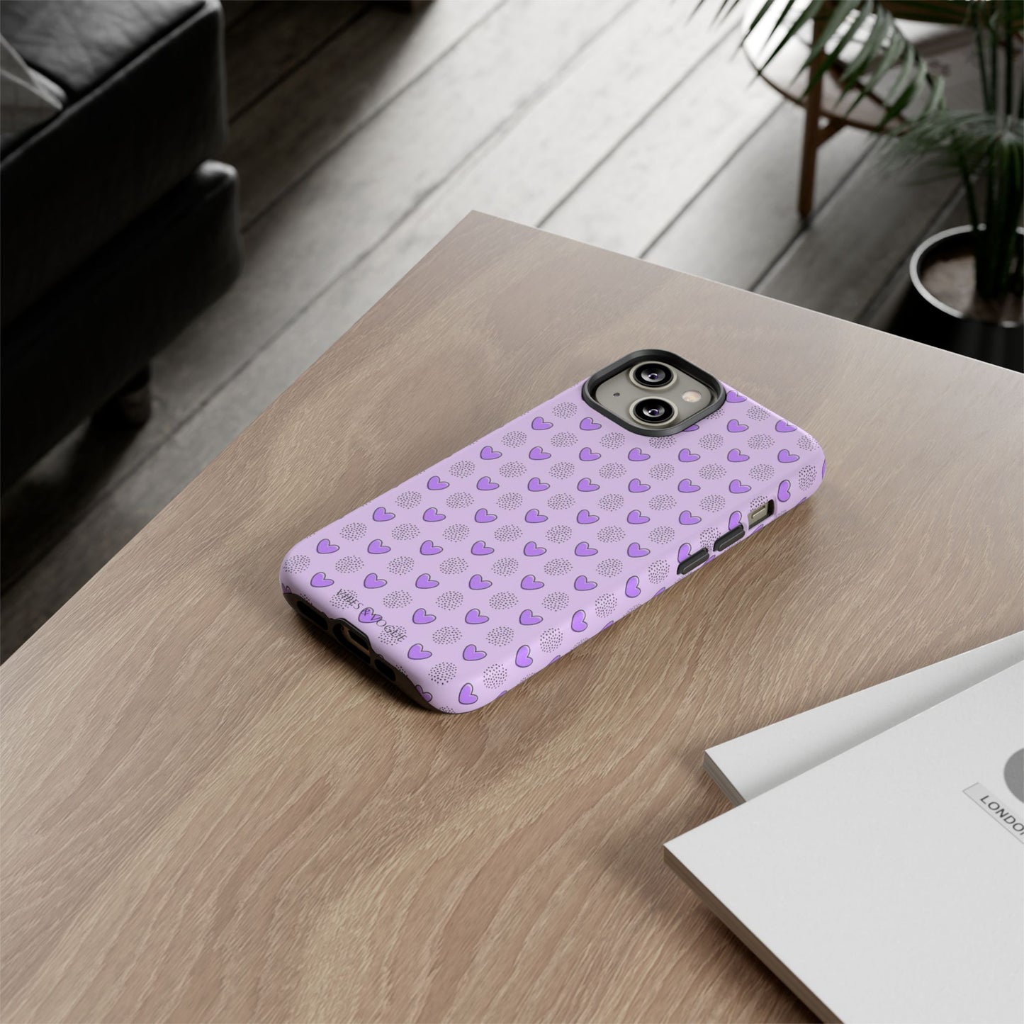 Purple Heart Pattern Phone Case - Tough Cases for a Stylish & Protective Vibe