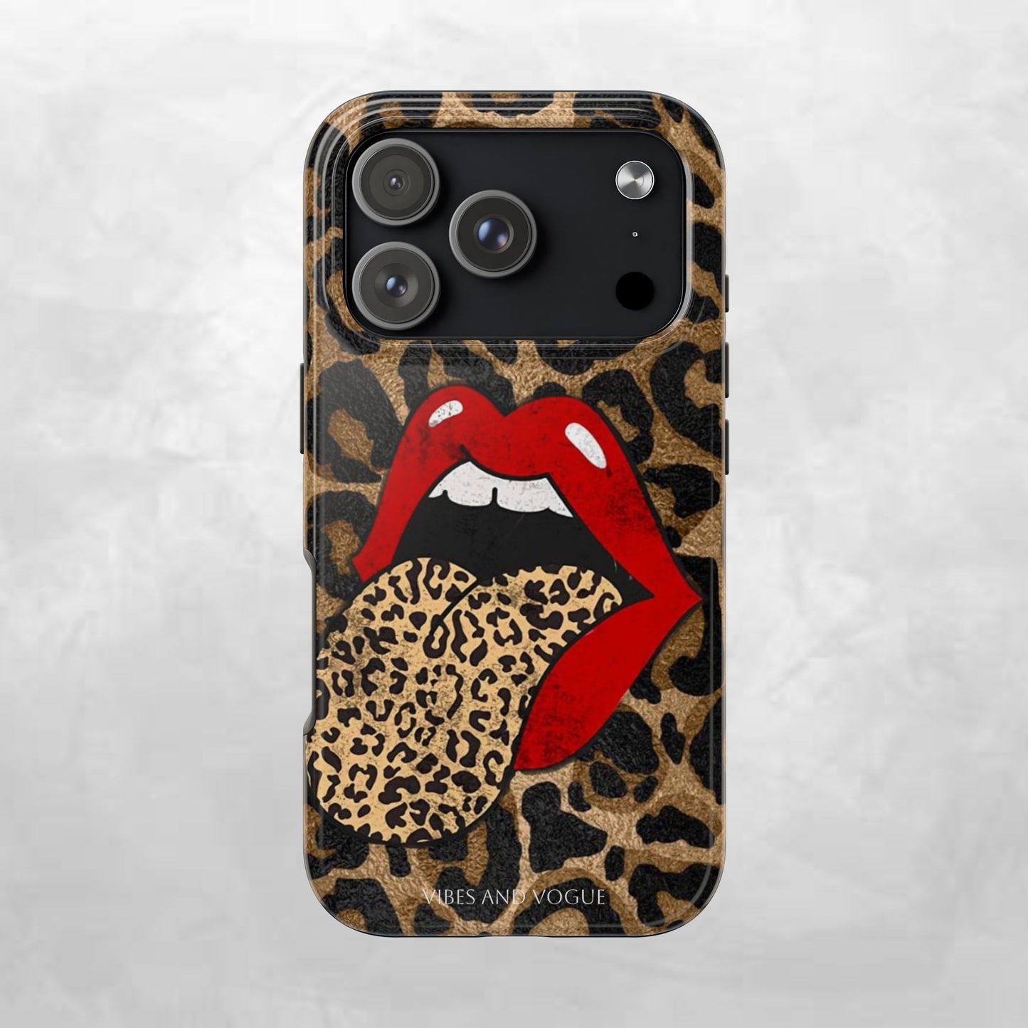 Leopard Lip Tough Phone Case — Bold Animal Print Phone Cover