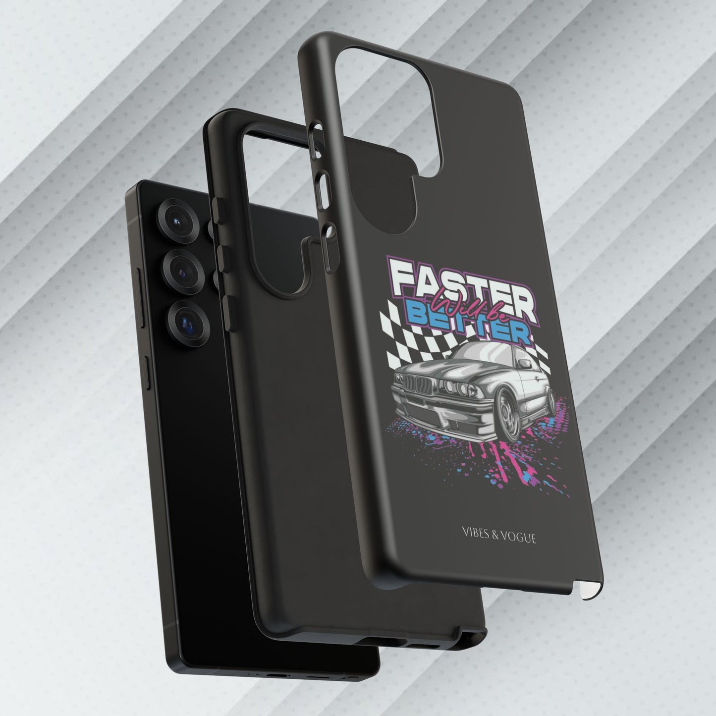 Racing Phone Case - 'Faster Is Better' Design for Car Enthusiasts