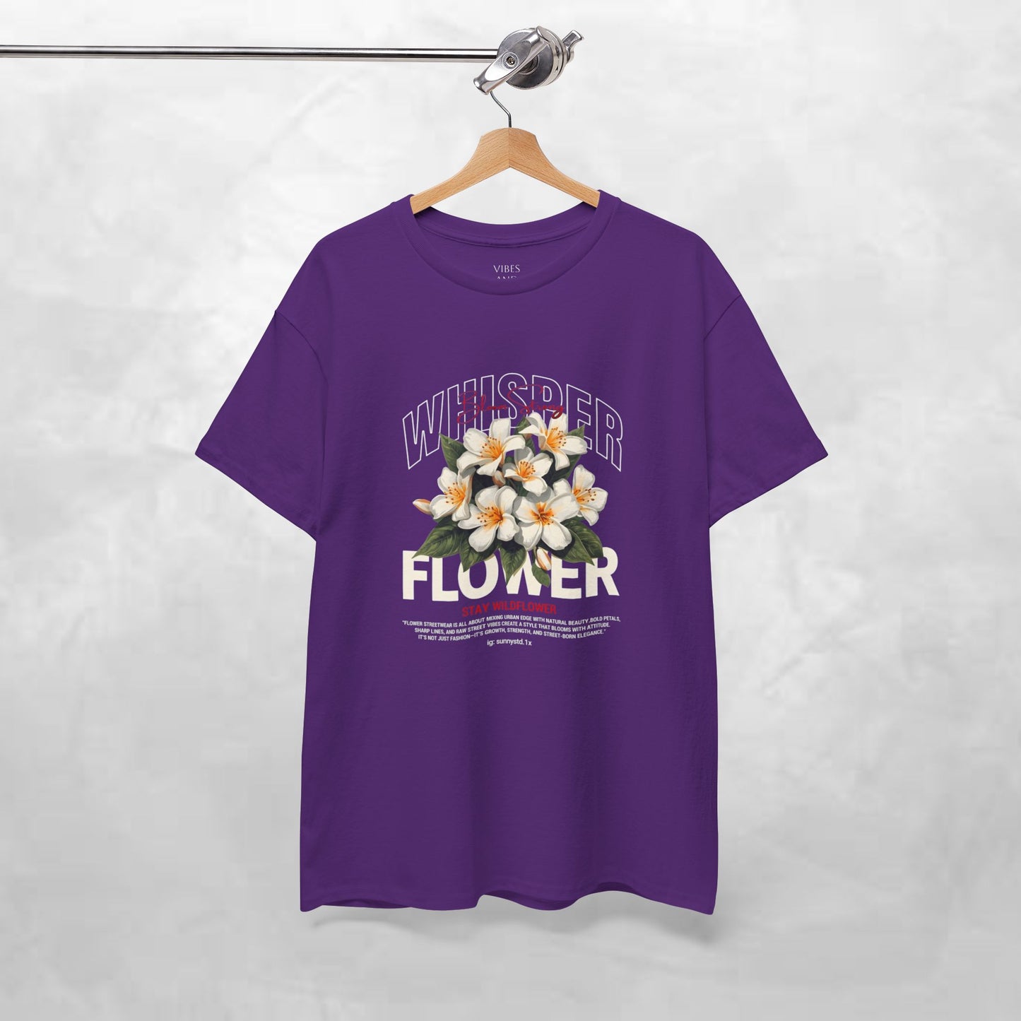 Floral "Whisper Flower" Graphic Tee — Vintage Plumeria Blossom Shirt