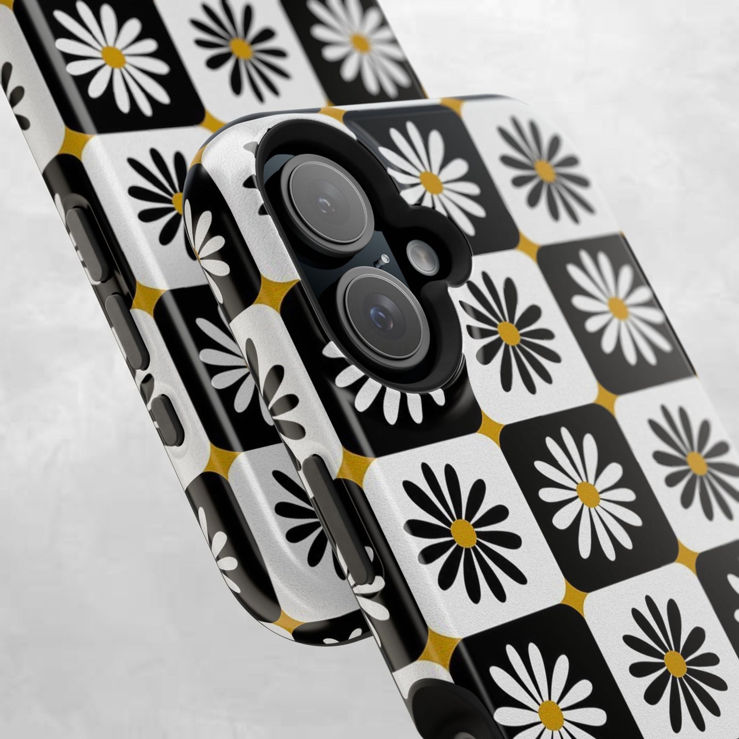 Retro Daisy Magnetic Tough Case - Stylish Protection for Your Phone