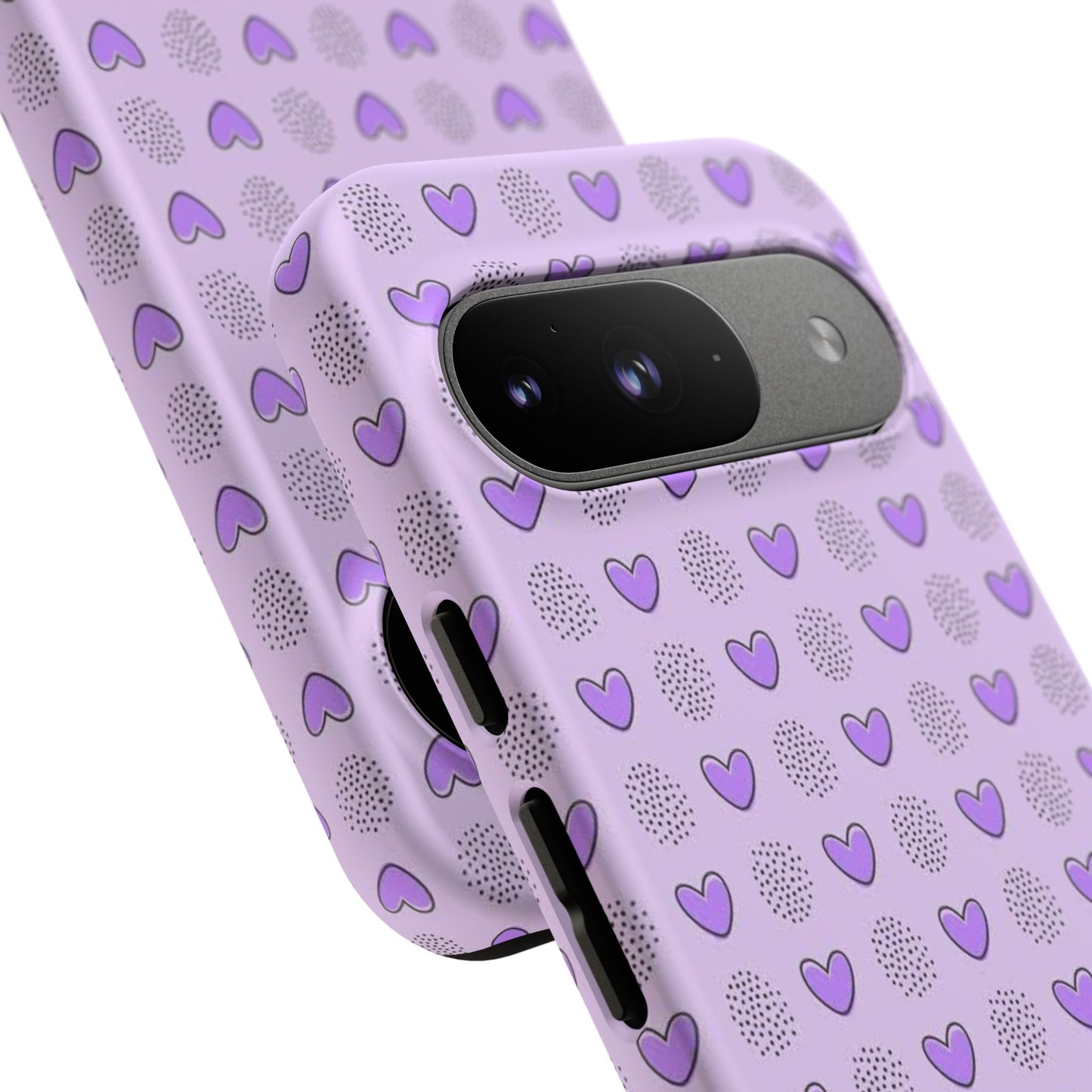 Purple Heart Pattern Phone Case - Tough Cases for a Stylish & Protective Vibe