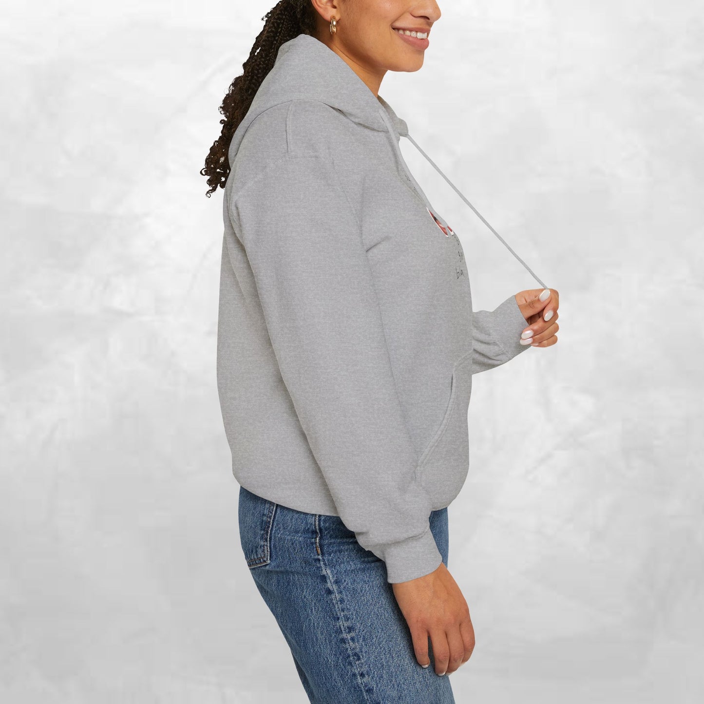 Graphic Hoodie — 'BLA BLA' Lip Print Pullover