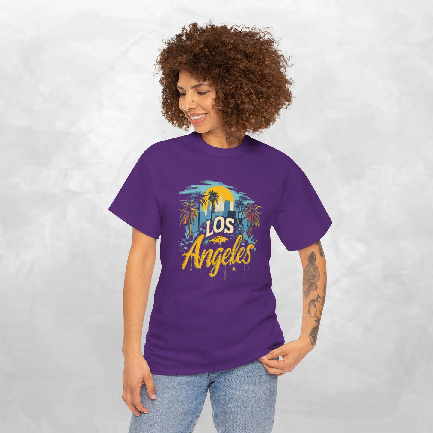 Los Angeles Sunset Unisex Heavy Cotton Tee - Casual Comfortable Streetwear