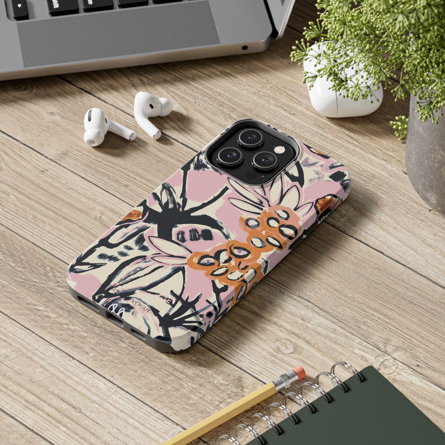 Purple Ocean Creatures Tough Phone Case — Jellyfish, Turtle & Floral Protective Cover