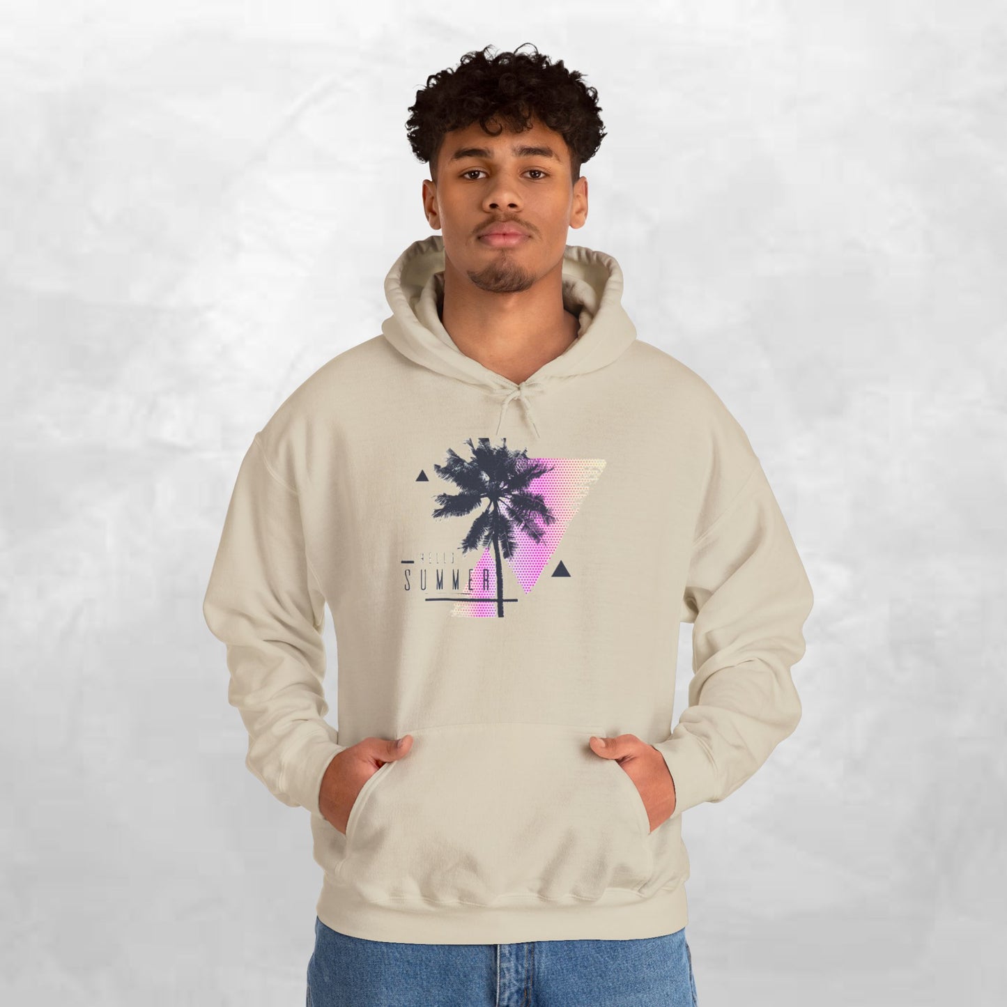 Tropical Vibe Hoodie, Summer Comfort Sweatshirt, Beachy Pullover for Vacation, Unisex Hooded Top, Gift for Warm Weather