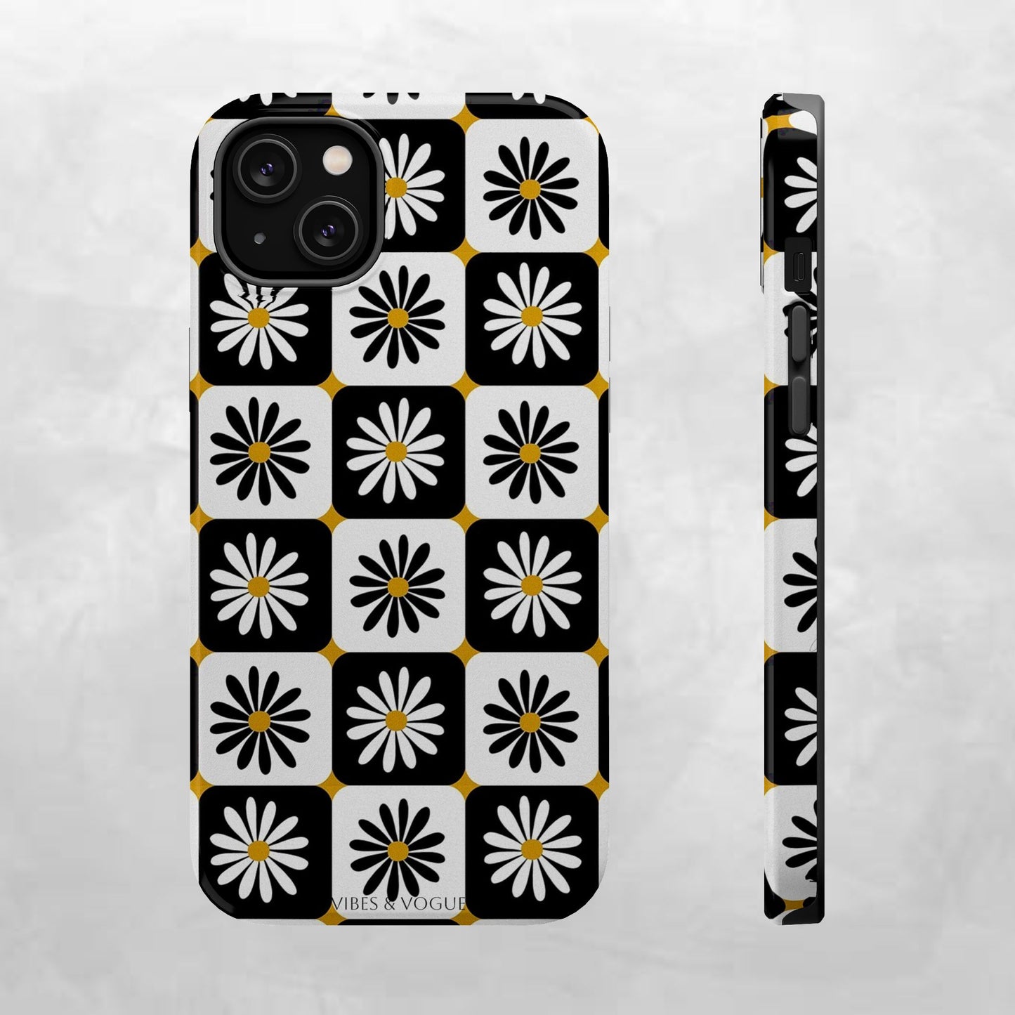Retro Daisy Magnetic Tough Case - Stylish Protection for Your Phone