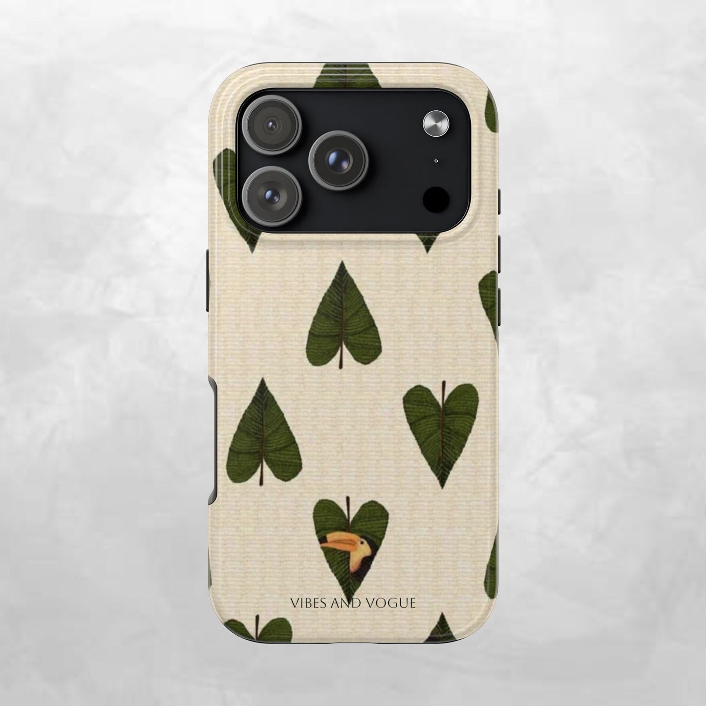 Tough Phone Case — Green Leaf Heart Pattern Tough Phone Case (Vibes and Vogue)