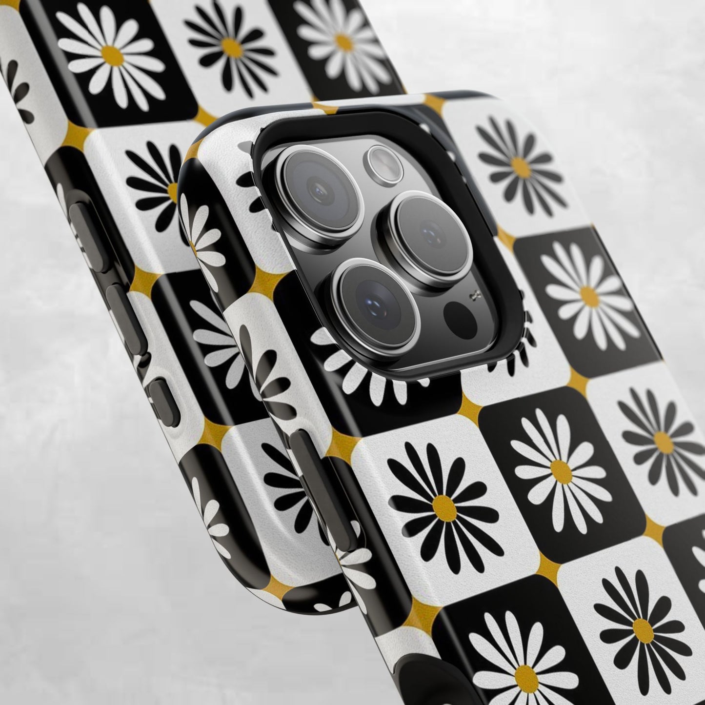 Retro Daisy Magnetic Tough Case - Stylish Protection for Your Phone