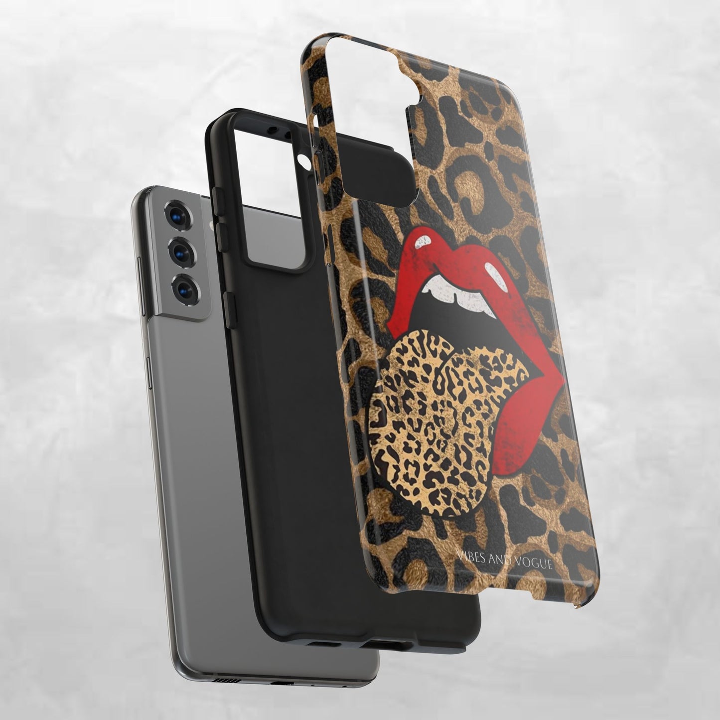 Leopard Lip Tough Phone Case — Bold Animal Print Phone Cover