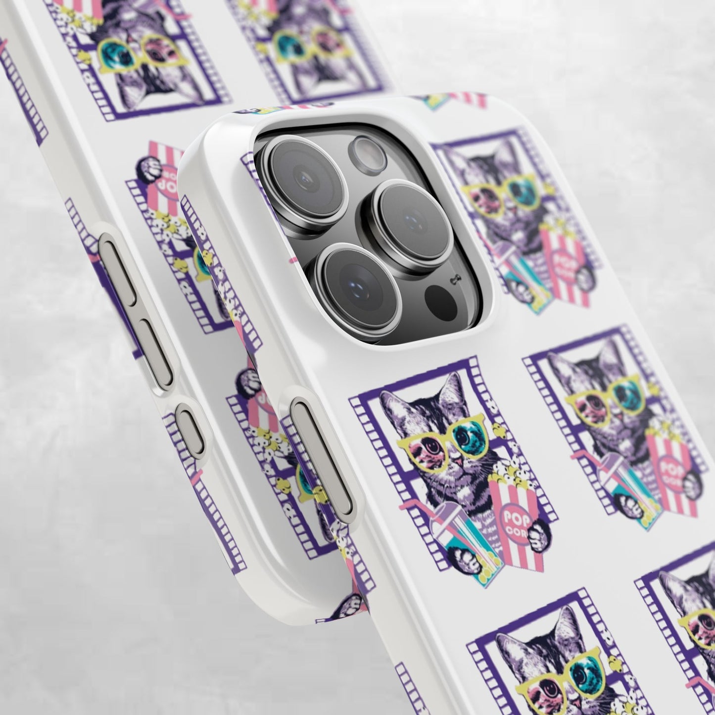 Cat Lover's Slim Phone Cases, Cute Cat Phone Covers, Pet-Themed Accessories, Gifts for Cat Lovers, Vibrant Patterned Cases