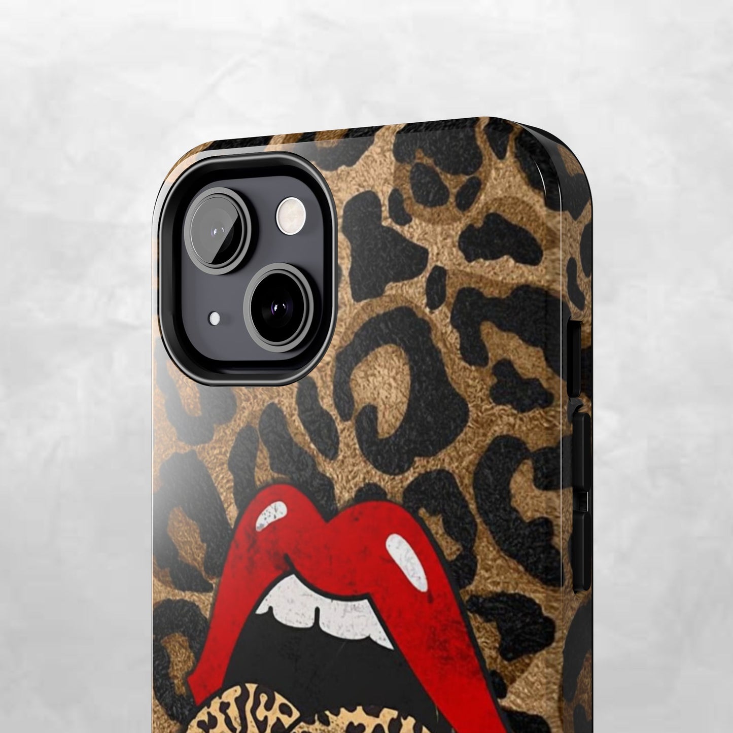Leopard Lip Tough Phone Case — Bold Animal Print Phone Cover
