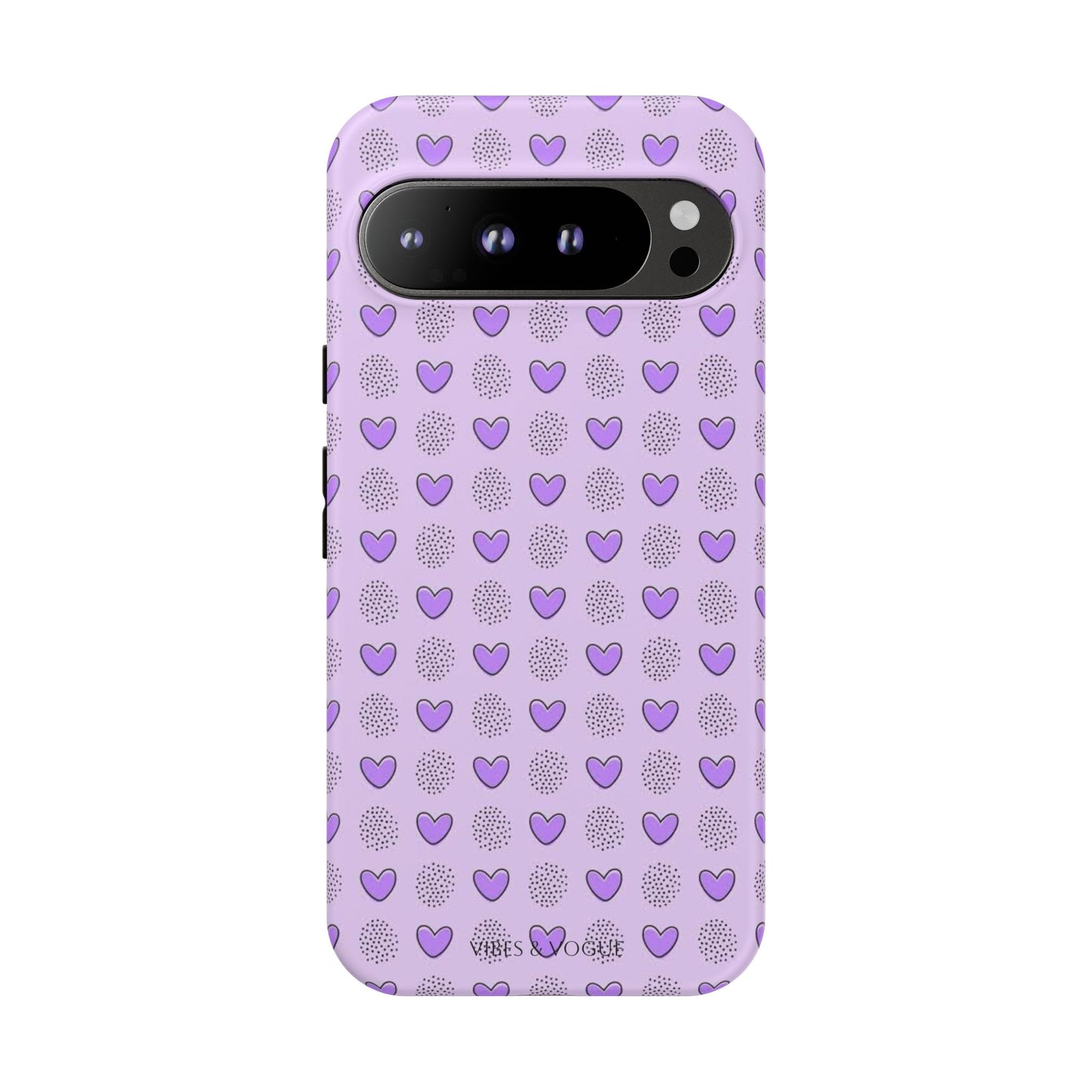 Purple Heart Pattern Phone Case - Tough Cases for a Stylish & Protective Vibe