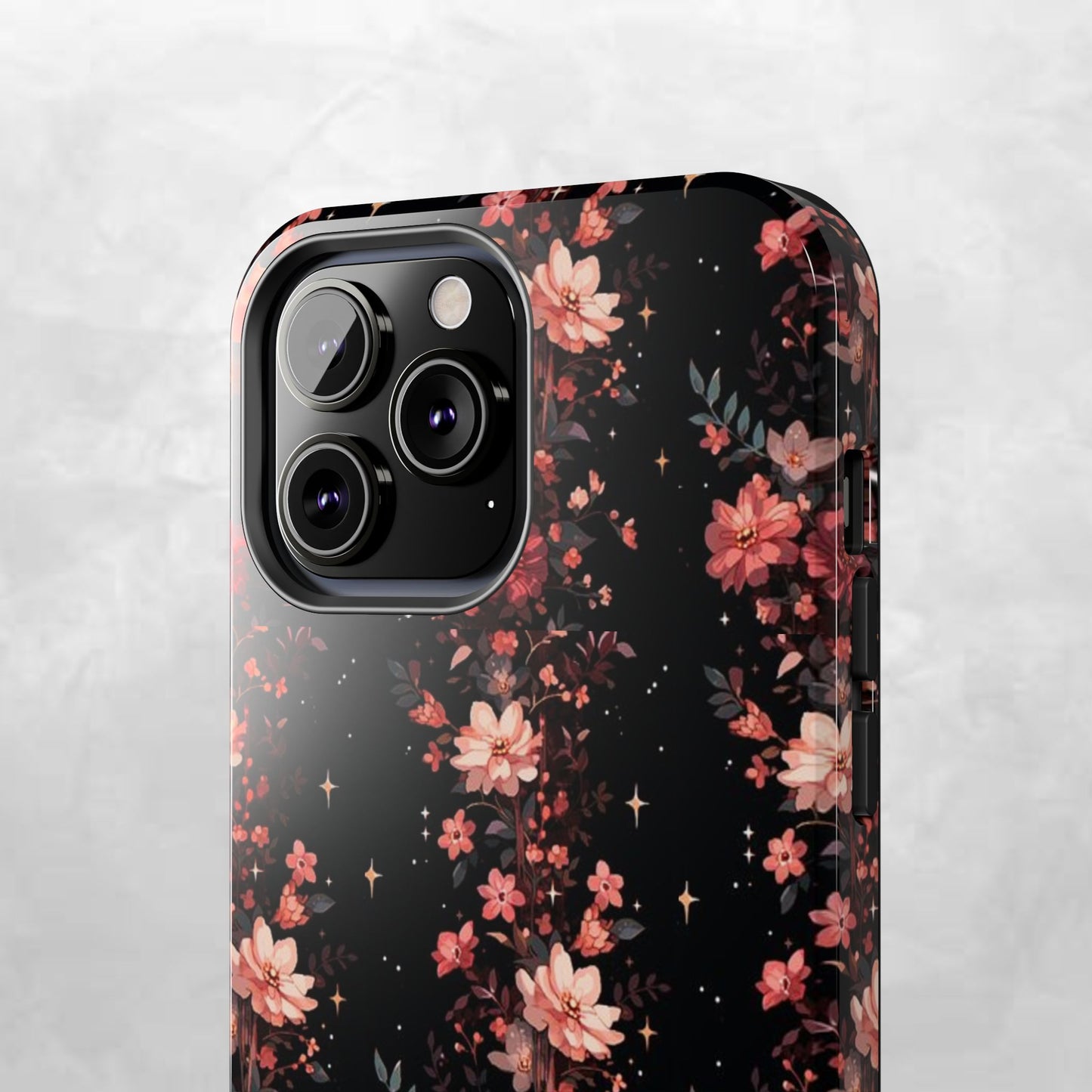 Floral Galaxy Phone Case – Dark Pink Blossom Tough Protective Case