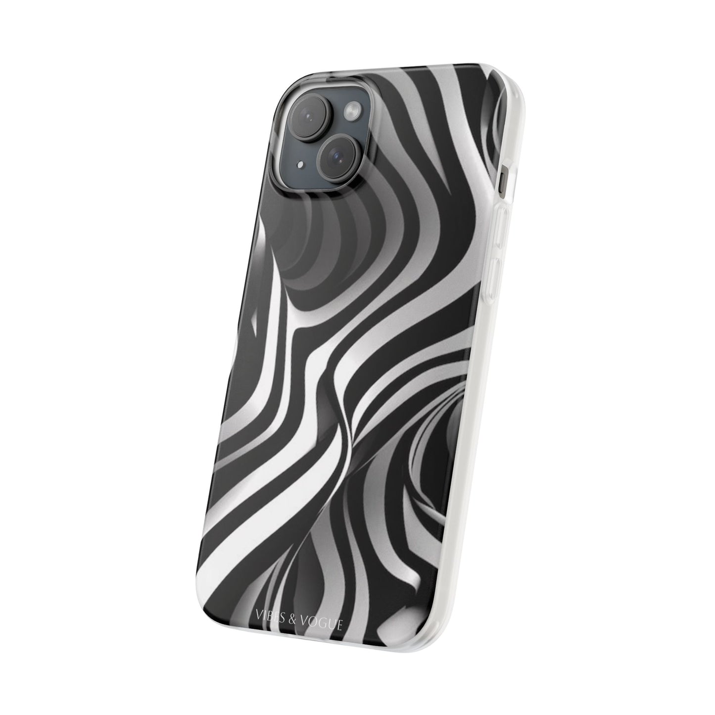 Stylish Phone Cases, Trendy Flexi Cases for iPhone, Black and White Art Case, Gifts for Him/Her, Phone Accessories, Unique Design