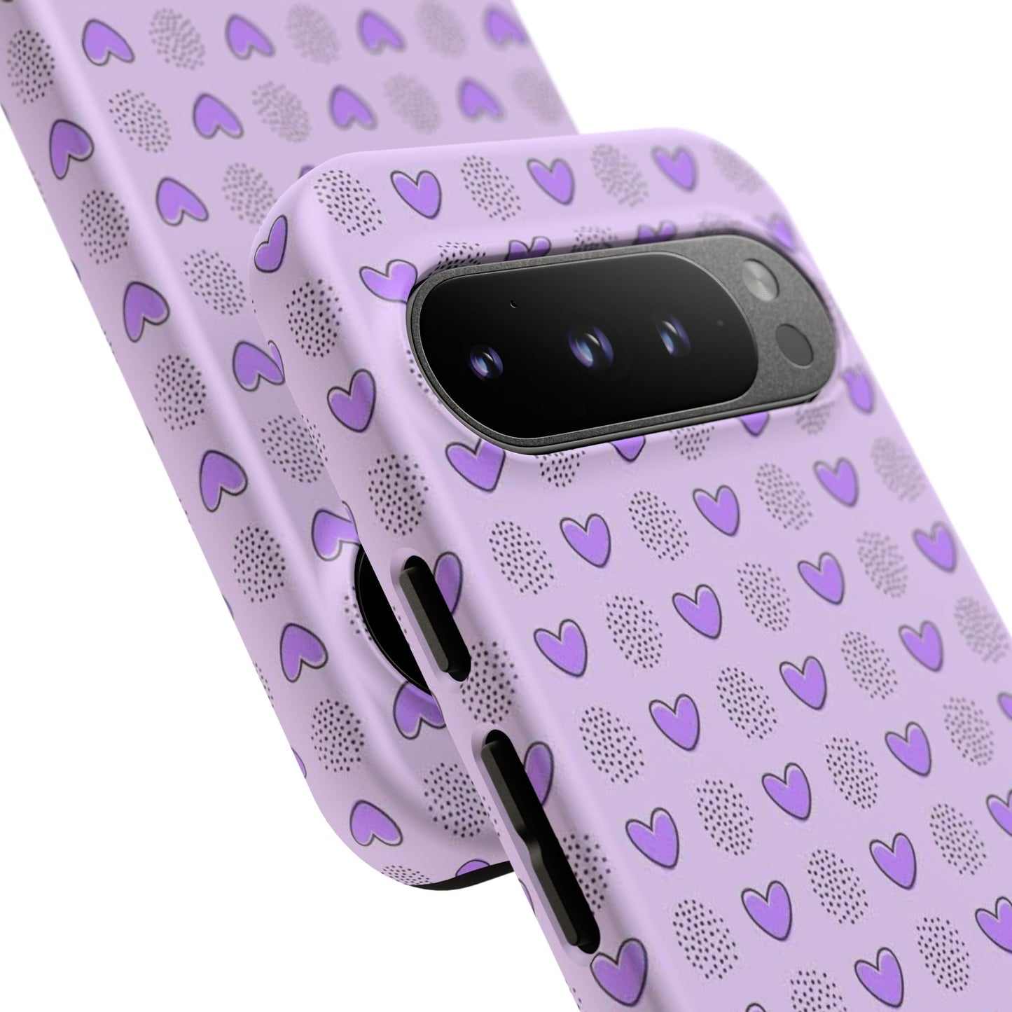 Purple Heart Pattern Phone Case - Tough Cases for a Stylish & Protective Vibe
