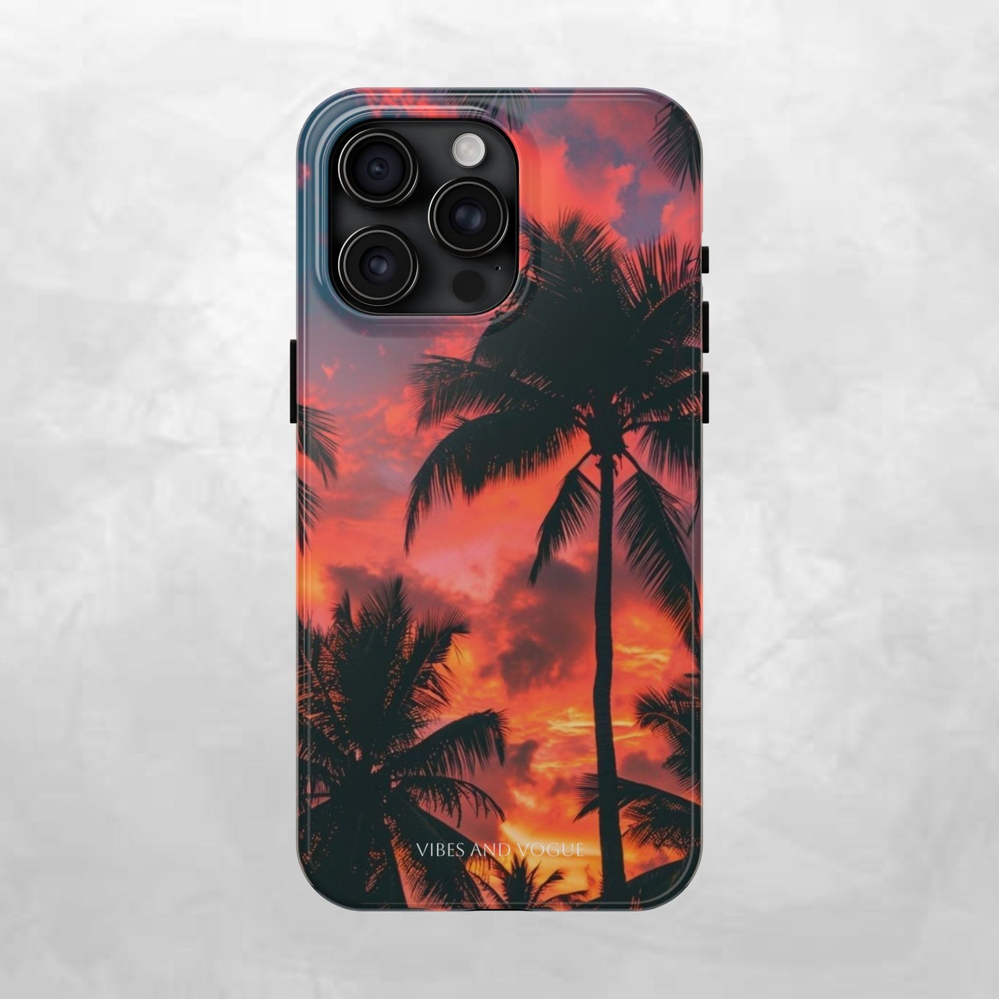 Tropical Sunset Tough Phone Case — Palm Tree Sunset Protective Phone Cover