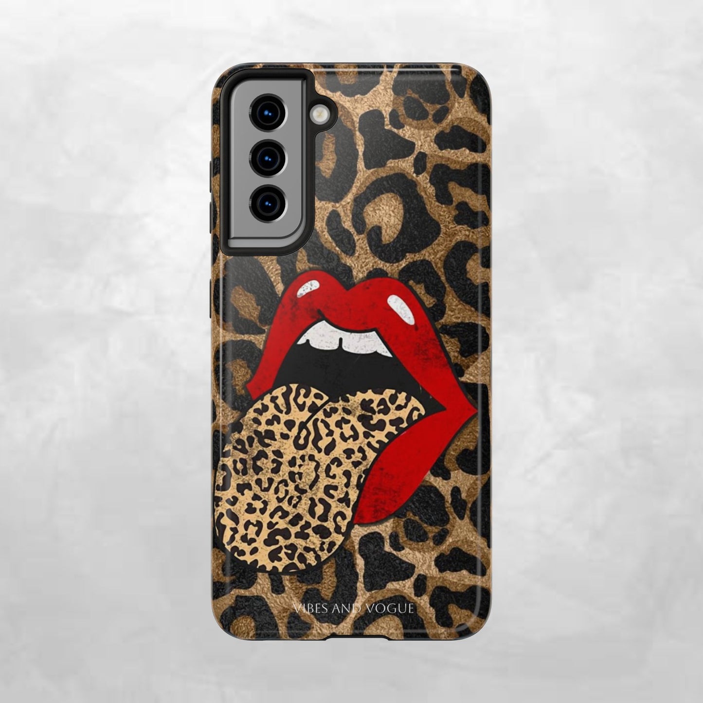 Leopard Lip Tough Phone Case — Bold Animal Print Phone Cover