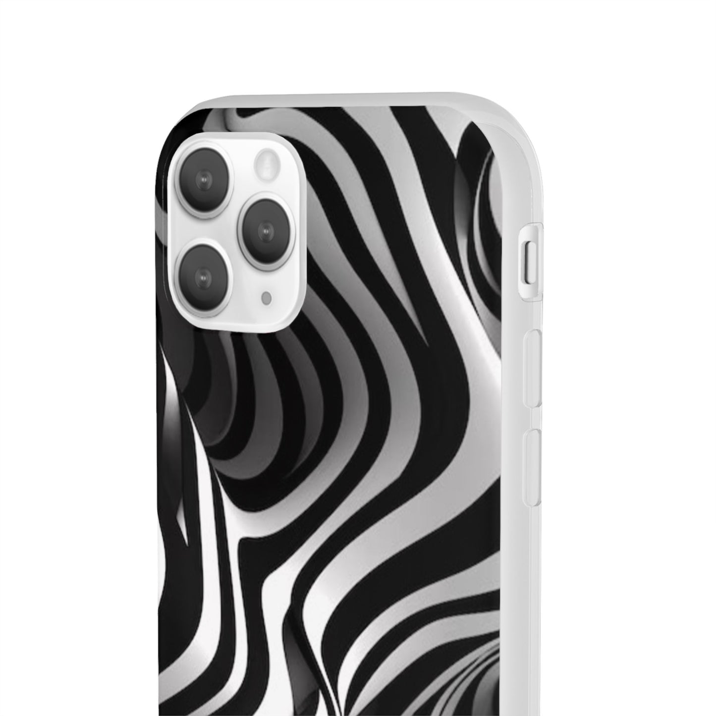 Stylish Phone Cases, Trendy Flexi Cases for iPhone, Black and White Art Case, Gifts for Him/Her, Phone Accessories, Unique Design