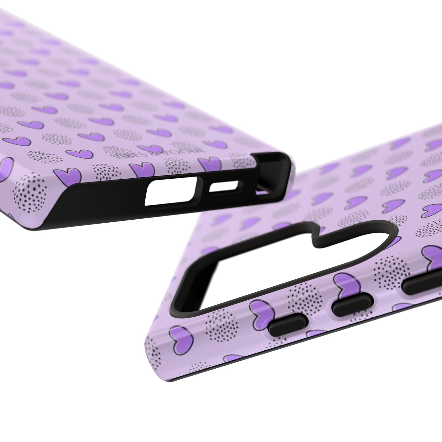 Purple Heart Pattern Phone Case - Tough Cases for a Stylish & Protective Vibe